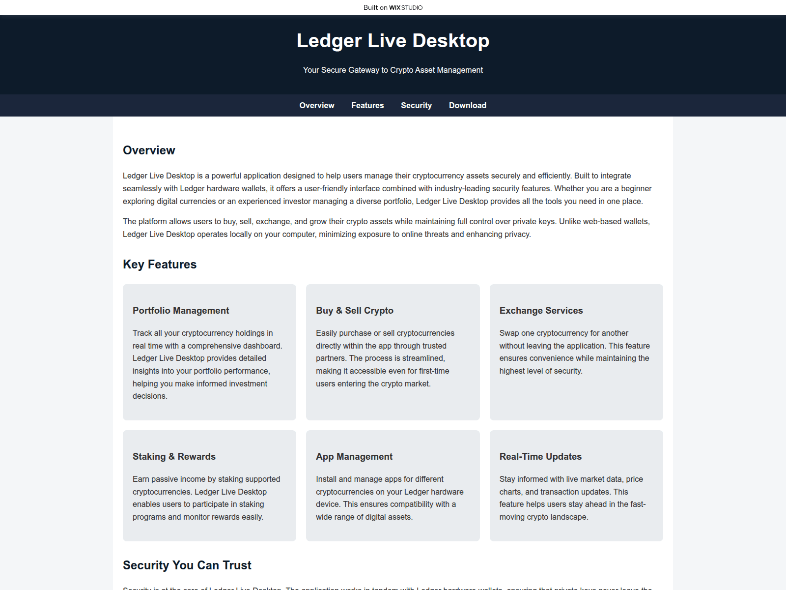 Screenshot of started-live-desktop.wixstudio.com