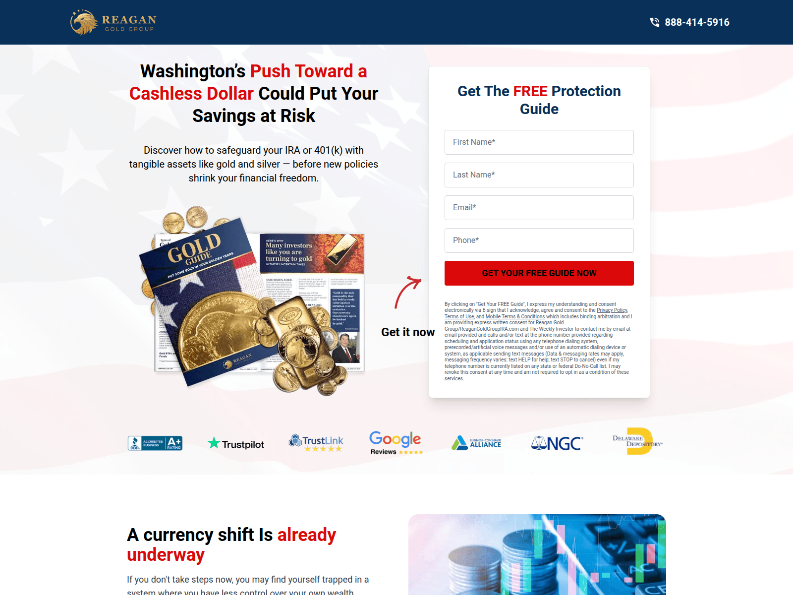 Screenshot of reagangoldgroupira.com