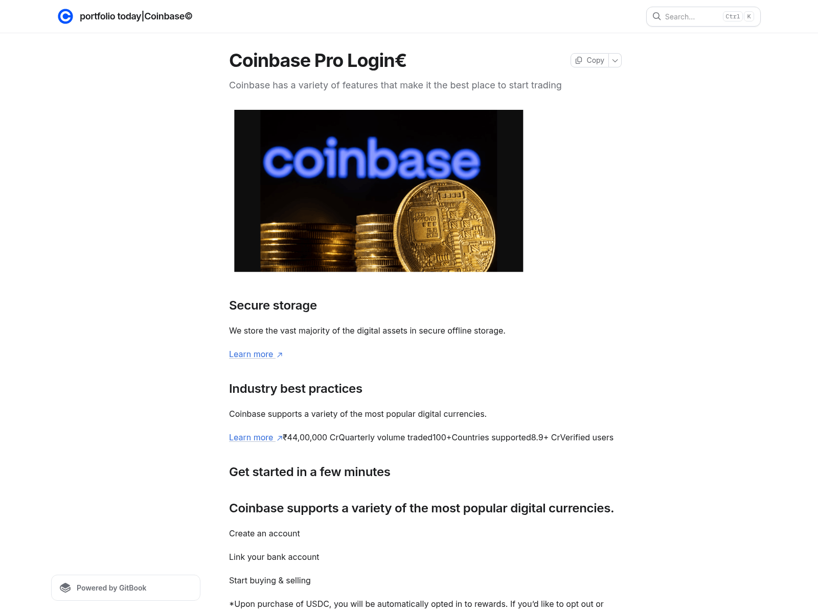 Screenshot of coinbase-today-portfolio.gitbook.io
