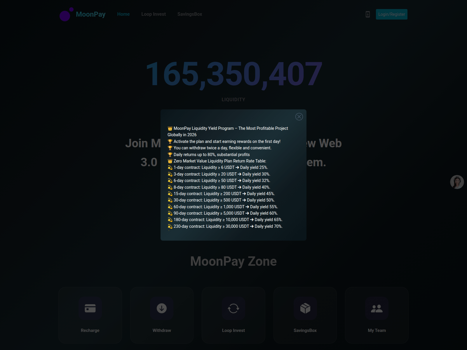 Screenshot of moonpaypool.org