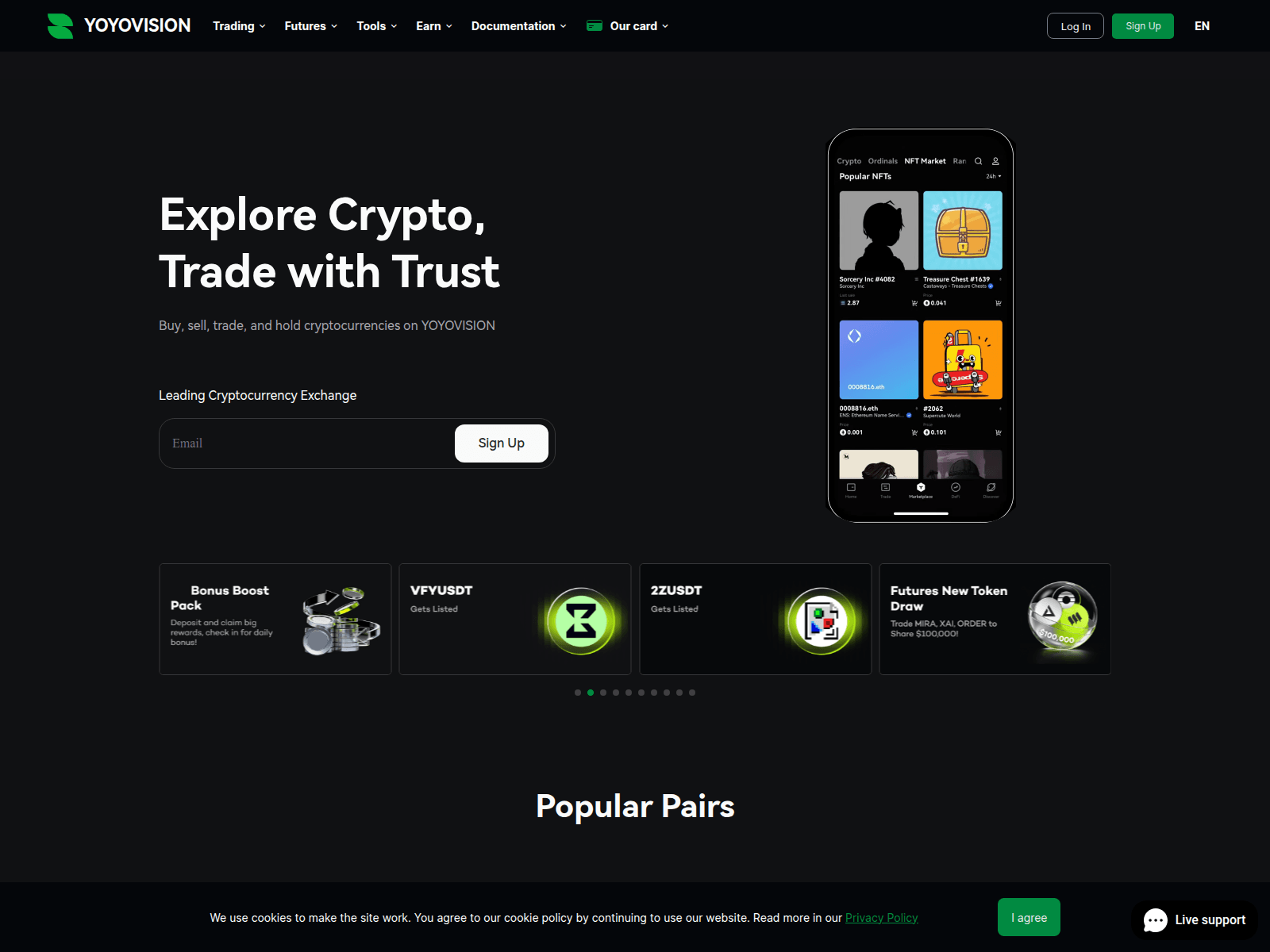 Screenshot of yoyovision.io
