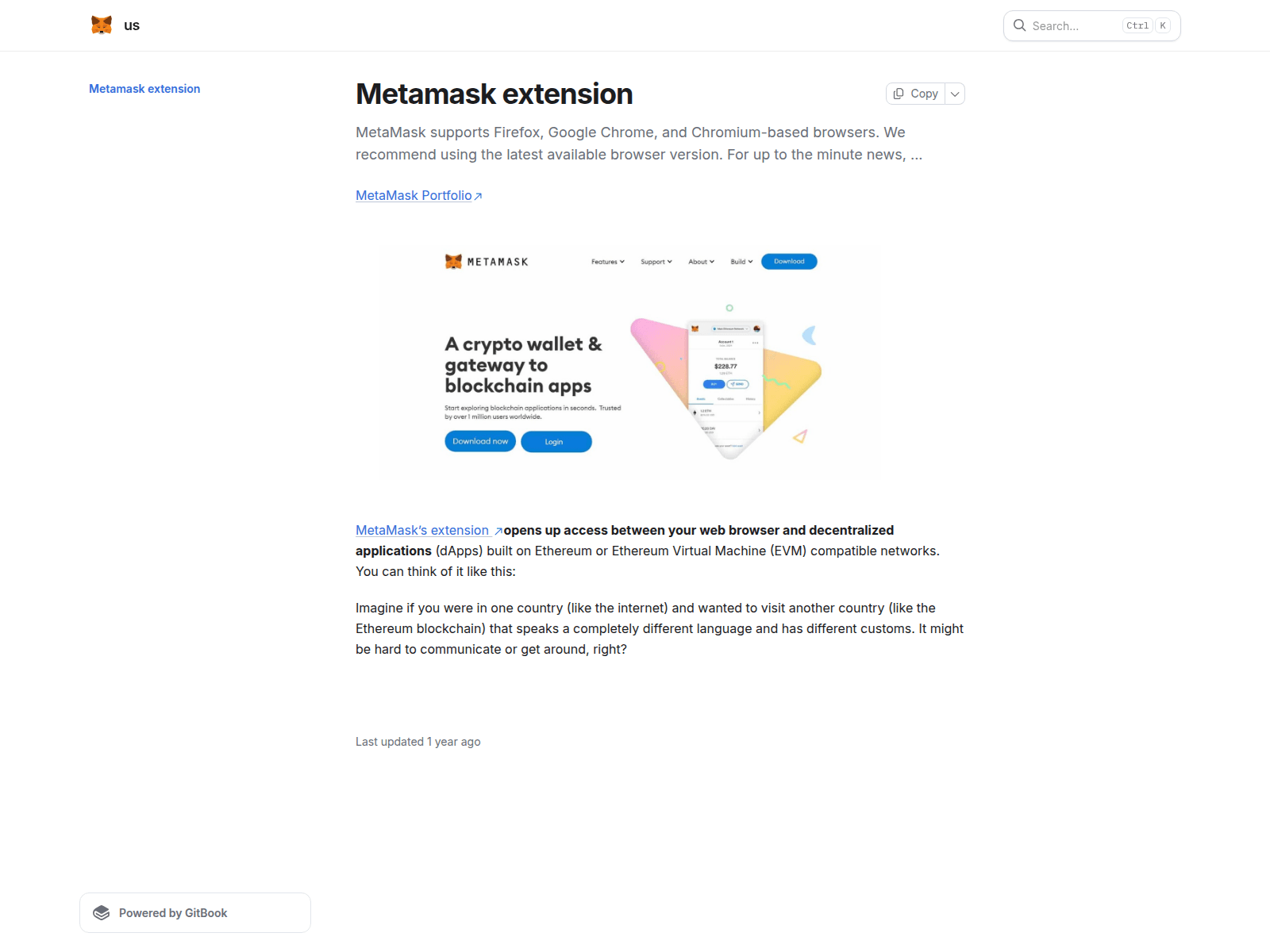 Screenshot of metamasksso.gitbook.io