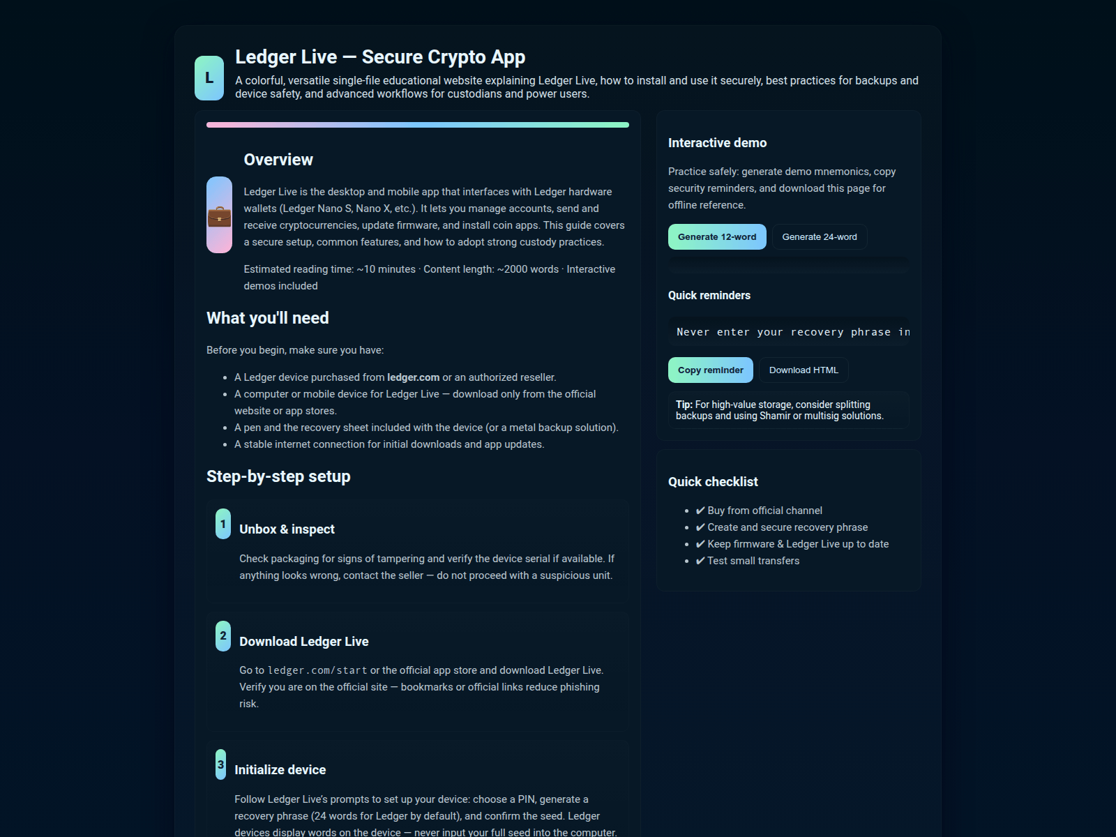 Screenshot of live-ladger.pages.dev