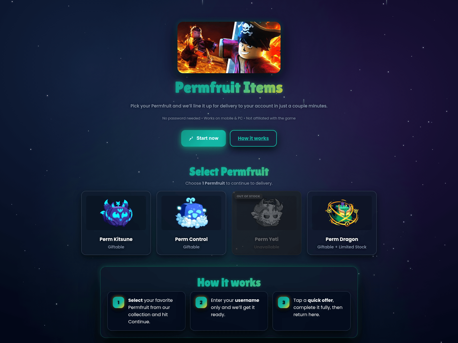 Screenshot of permfruits.com