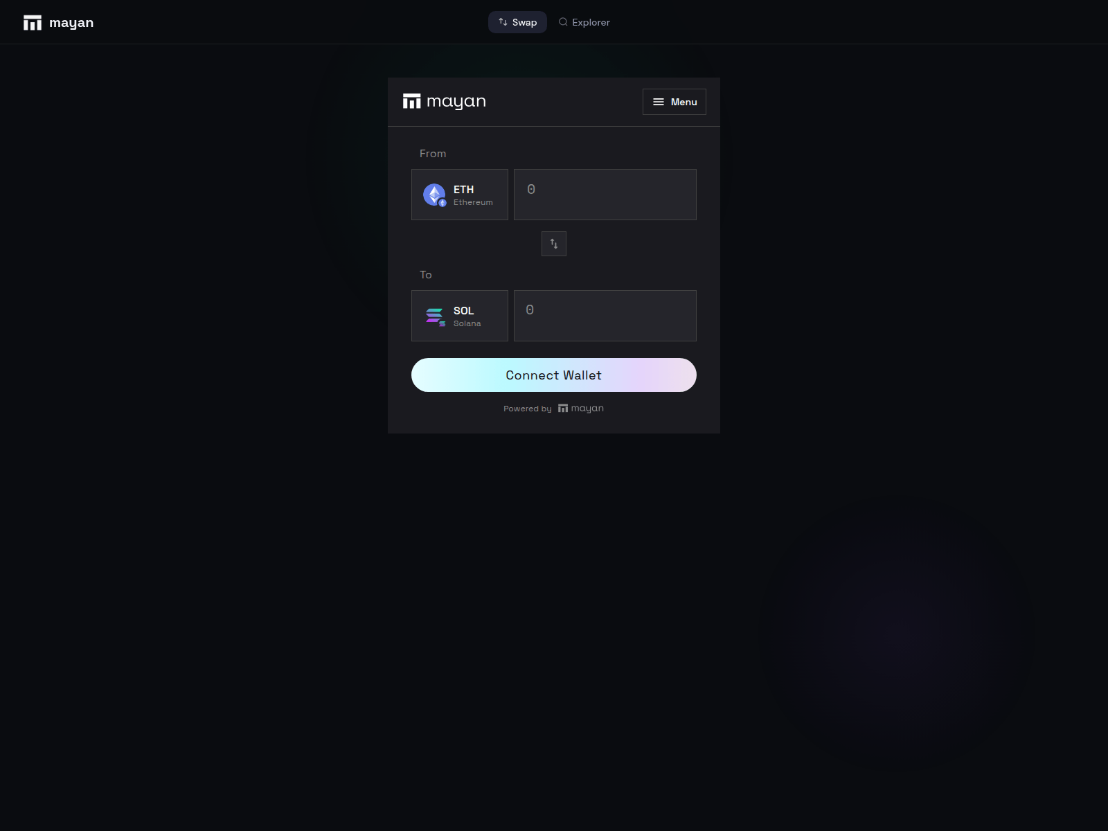 Screenshot of mayan.exchange