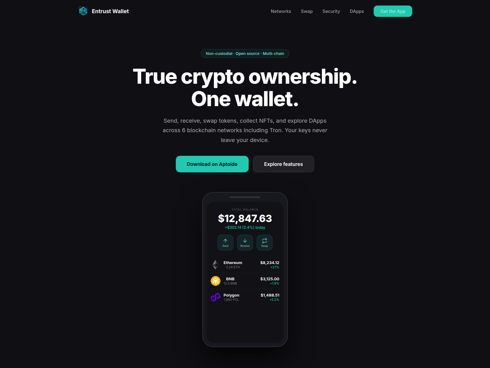 Screenshot of entrustwallet.io