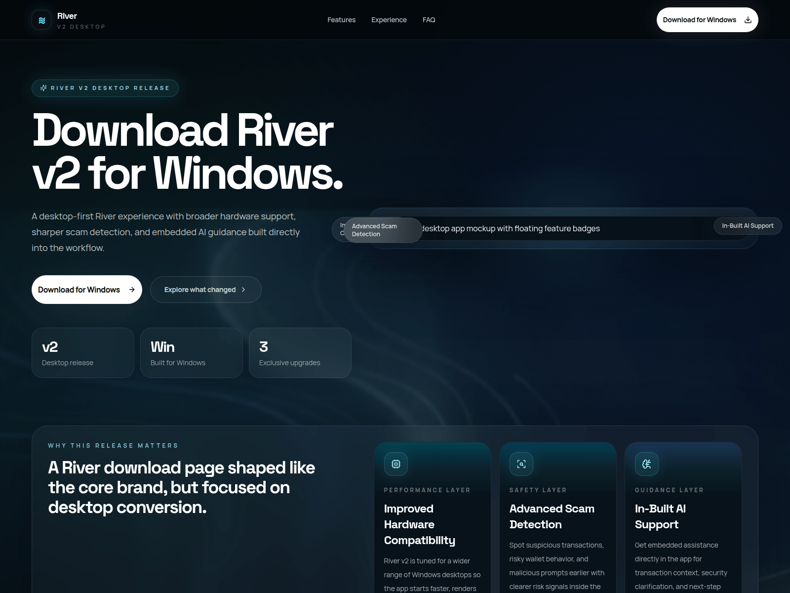 Screenshot of v2-riverdesktop.app