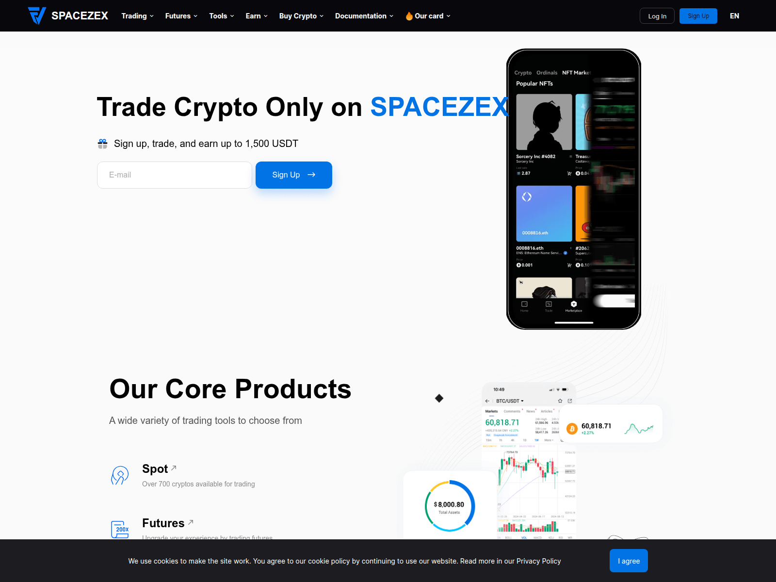 Screenshot of spacezex.com