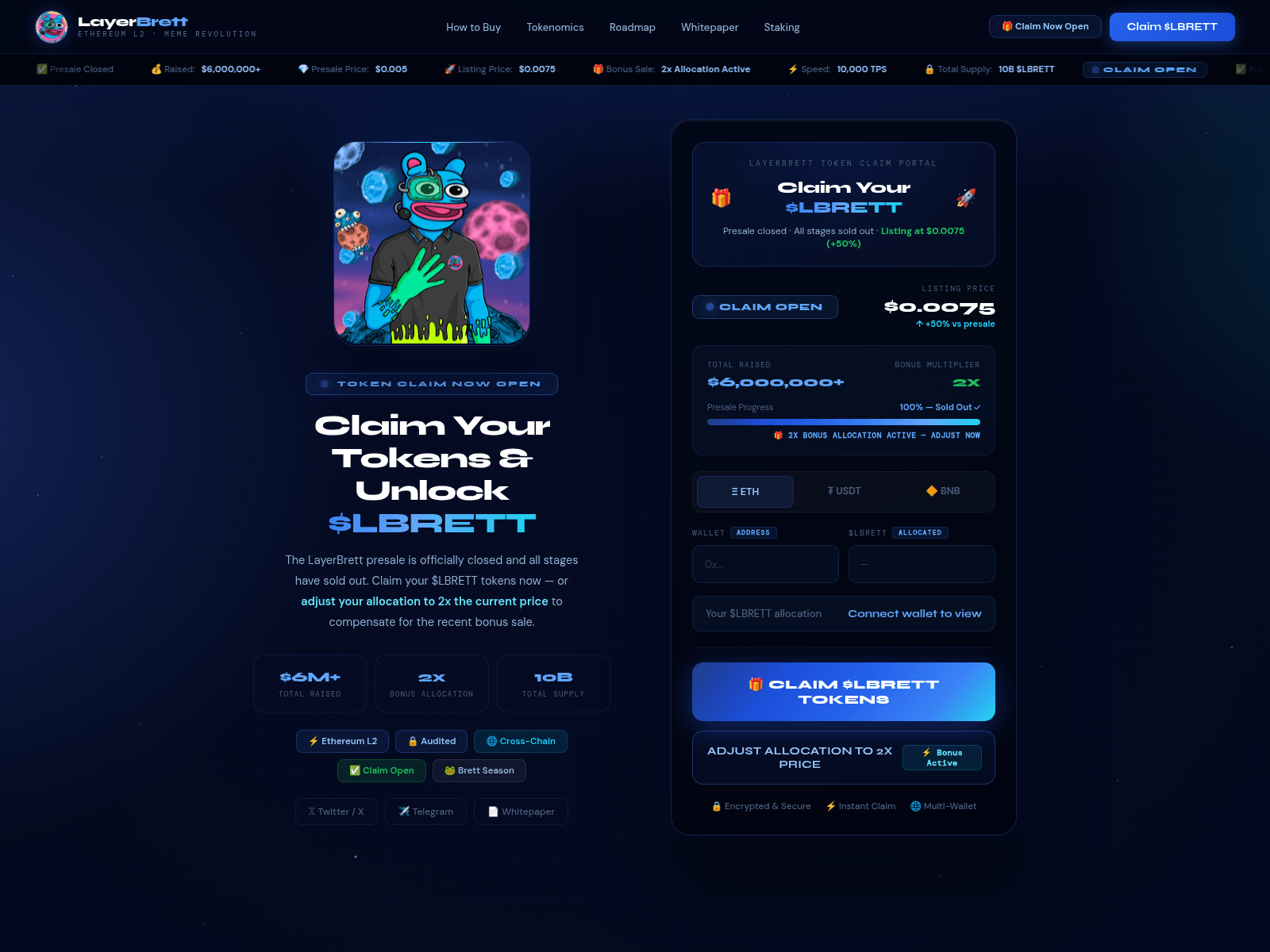 Screenshot of claimlbrett.live