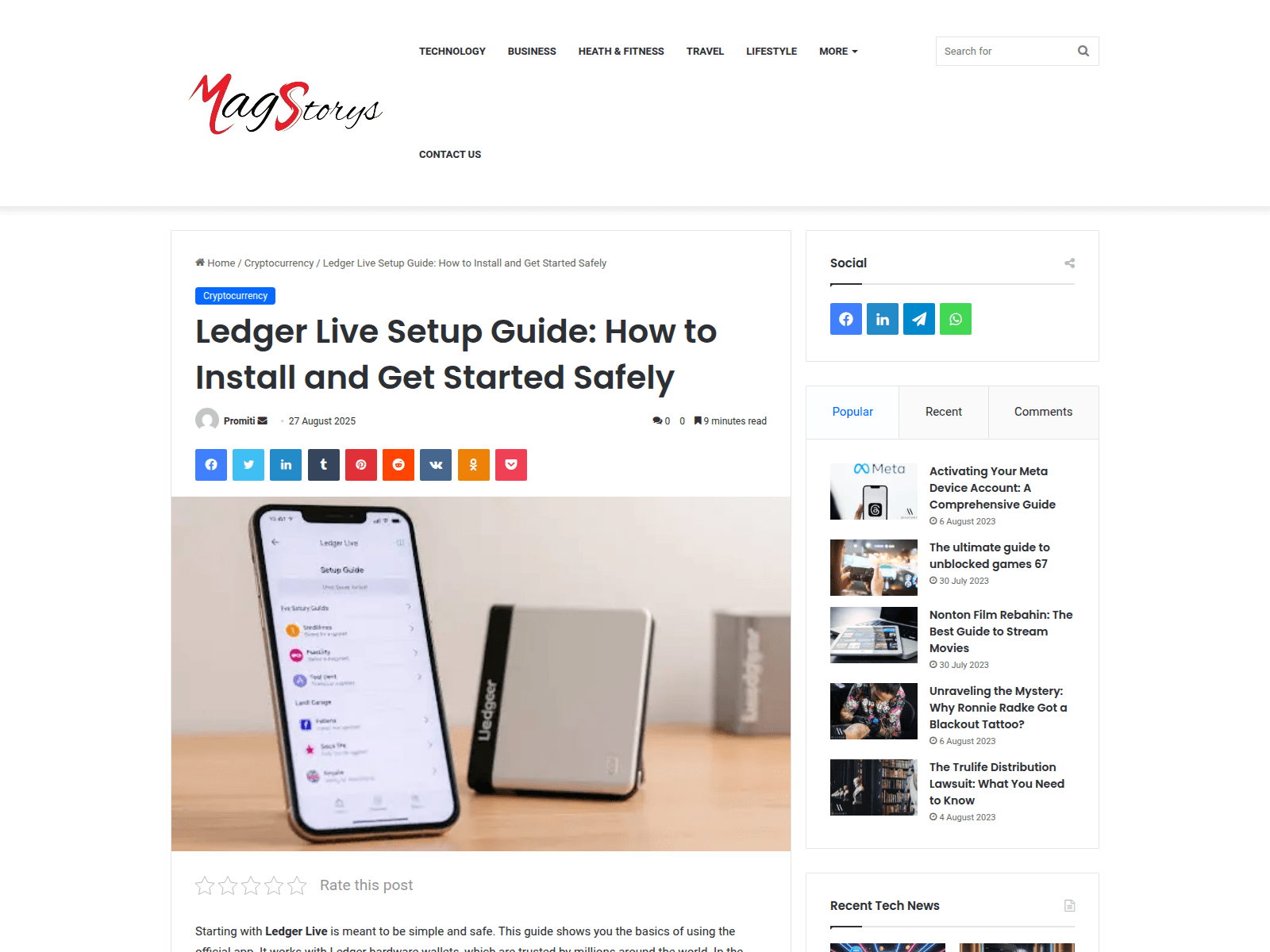 Screenshot of magstorys.com