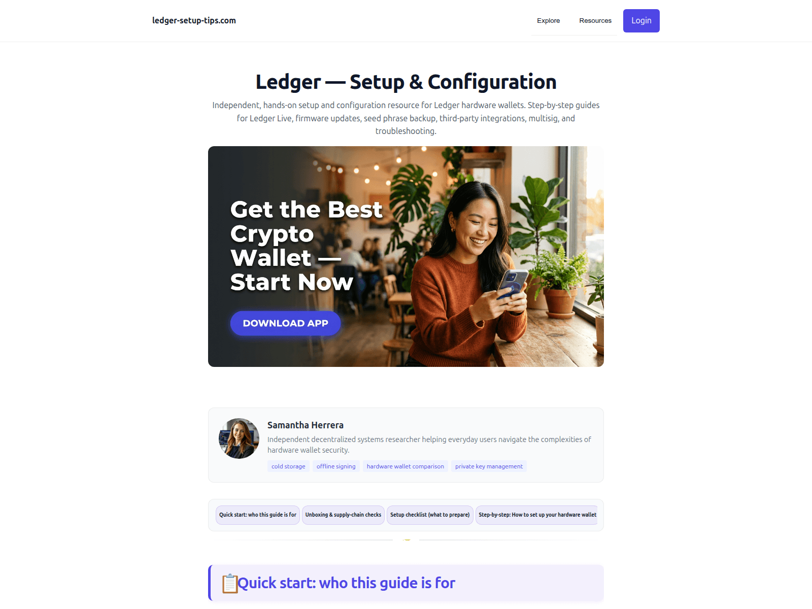 Screenshot of ledger-setup-tips.com