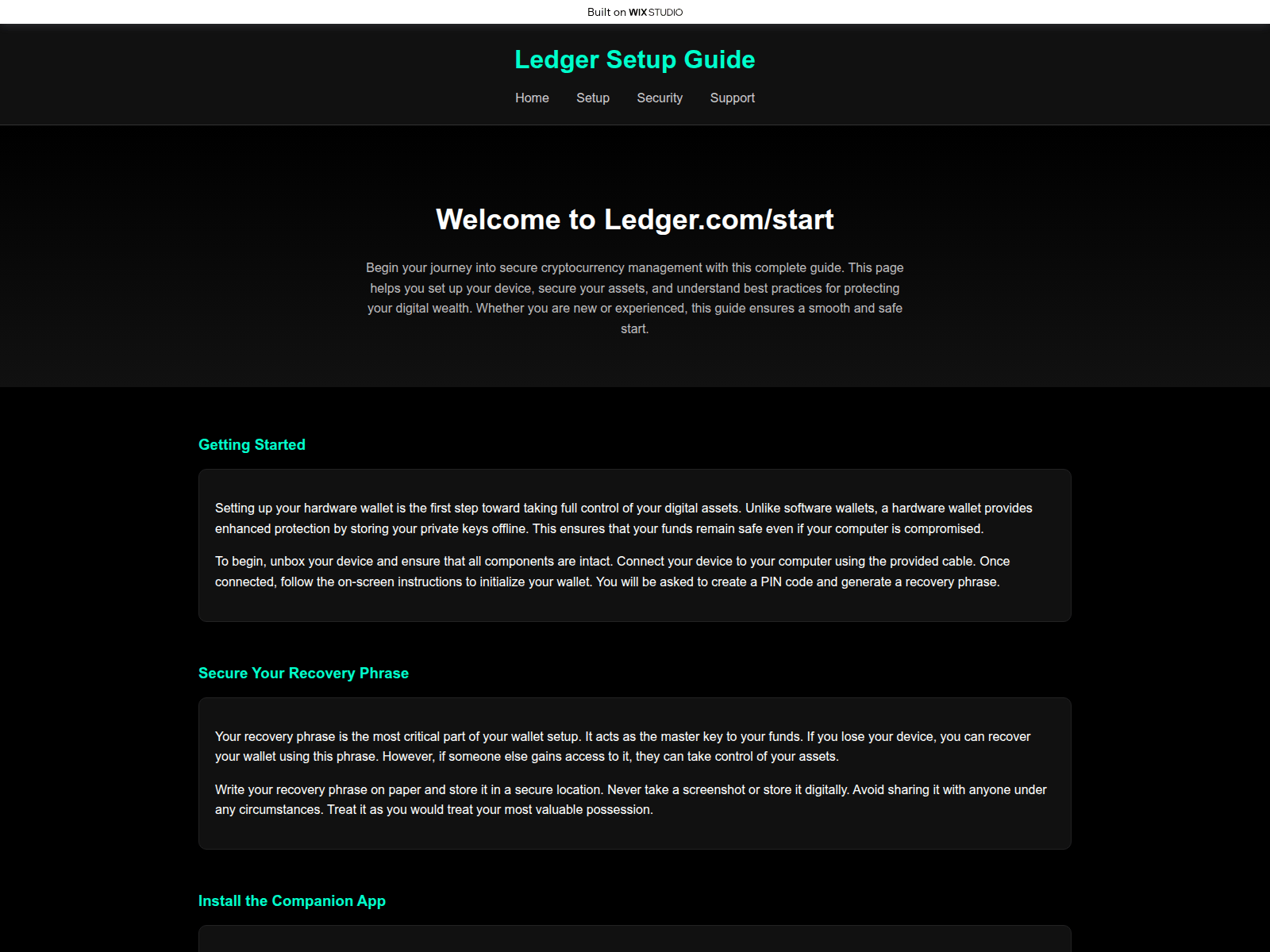 Screenshot of homepage-startnow.wixstudio.com