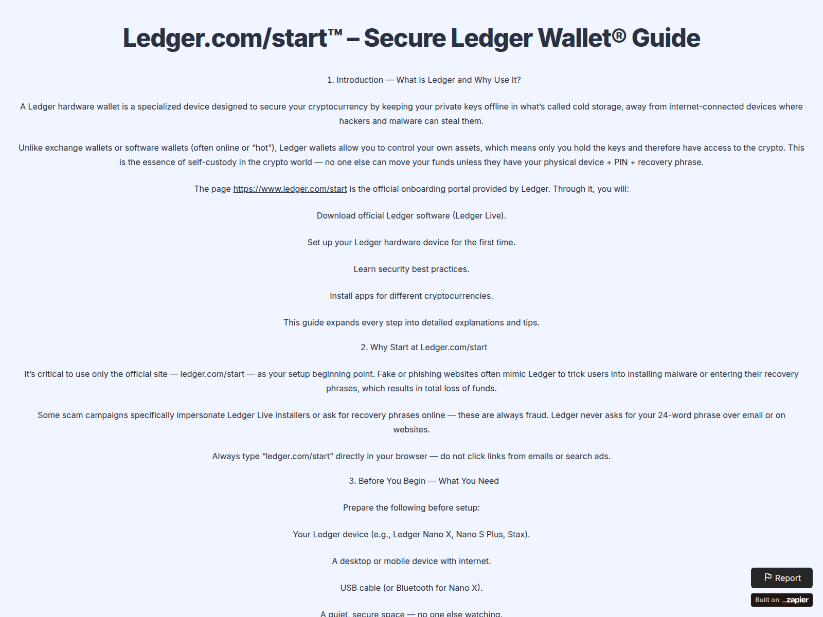Screenshot of startcom-ledgo.zapier.app