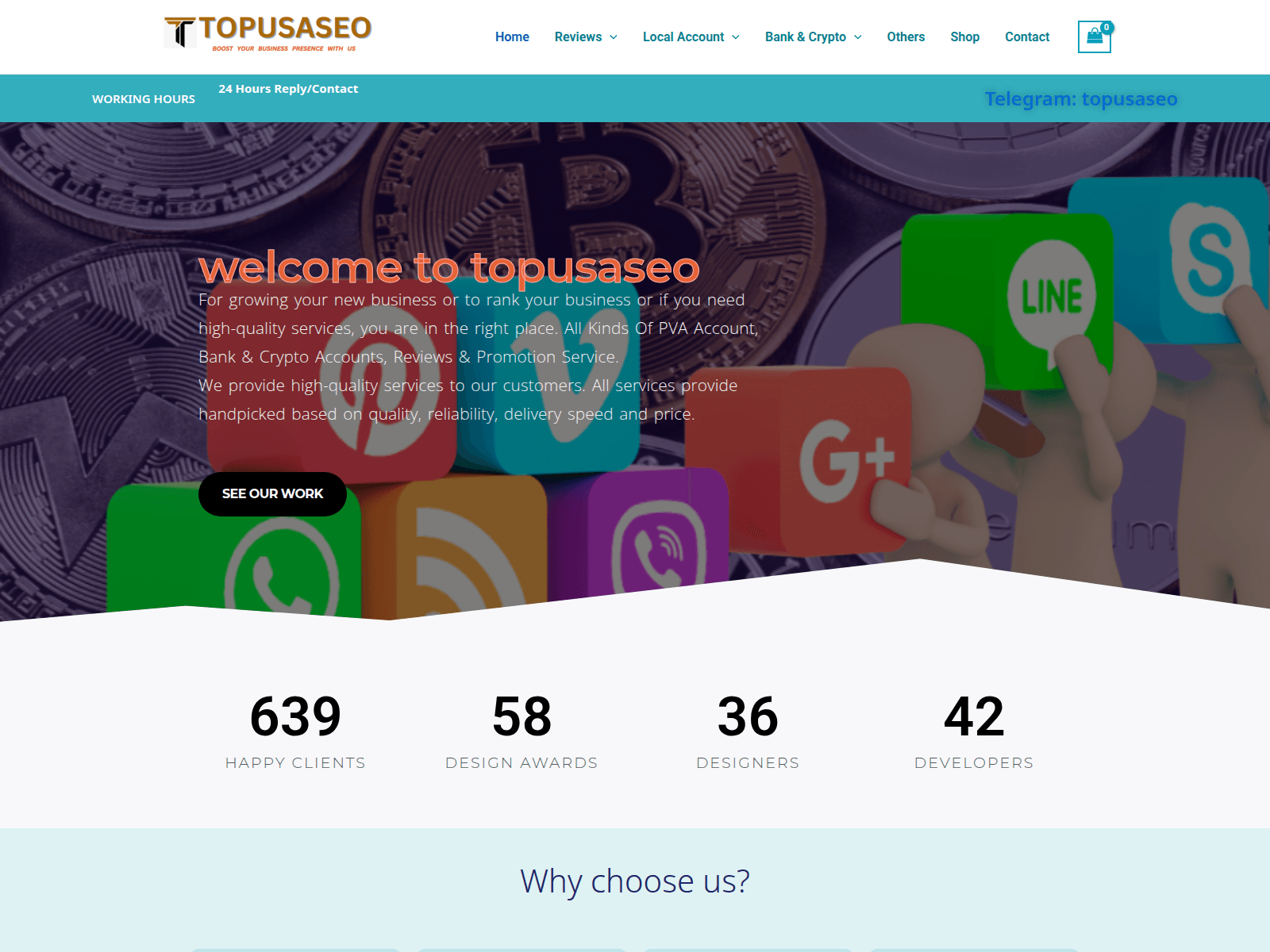Screenshot of topusaseo.com