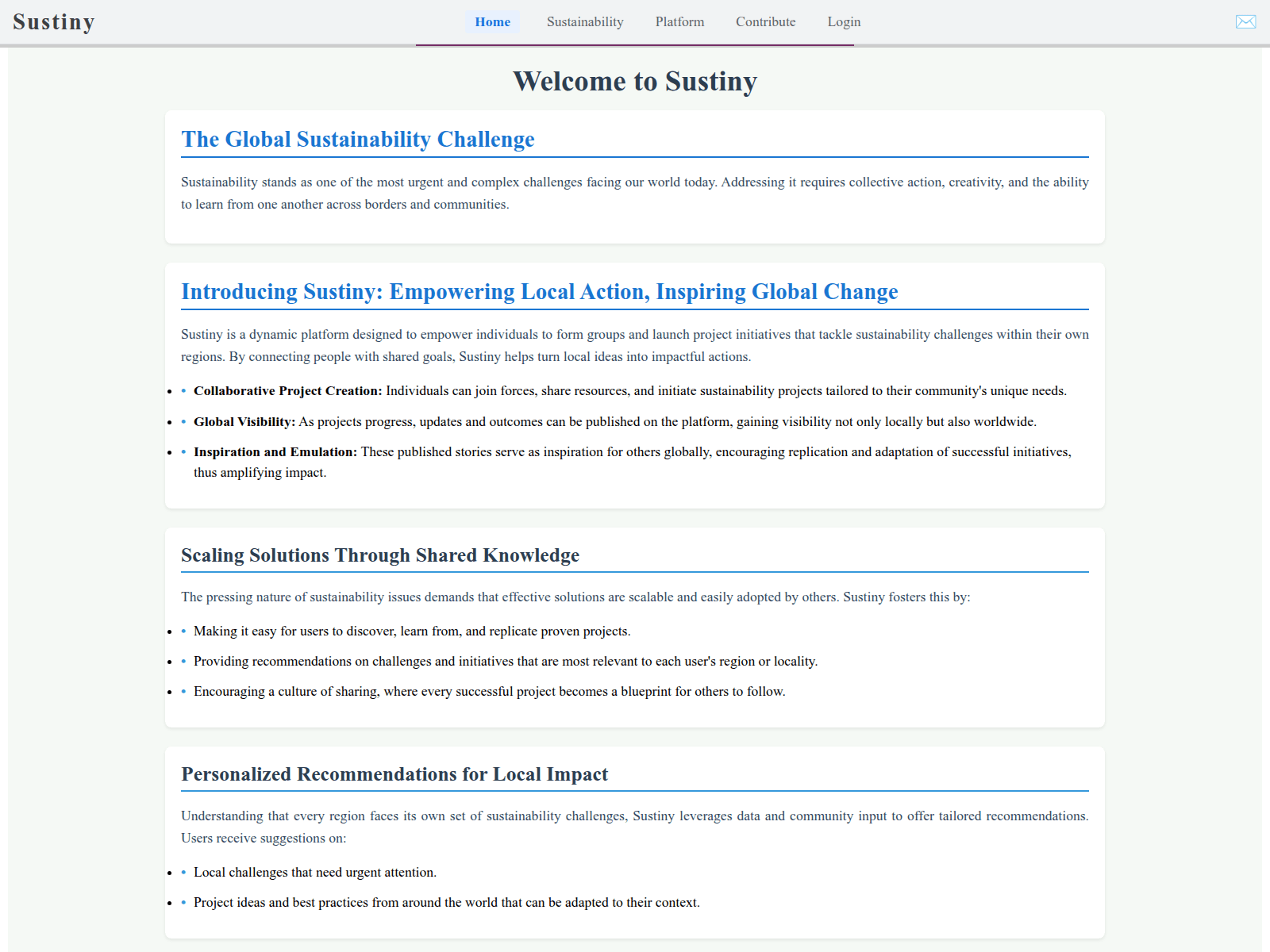 Screenshot of sustiny.online