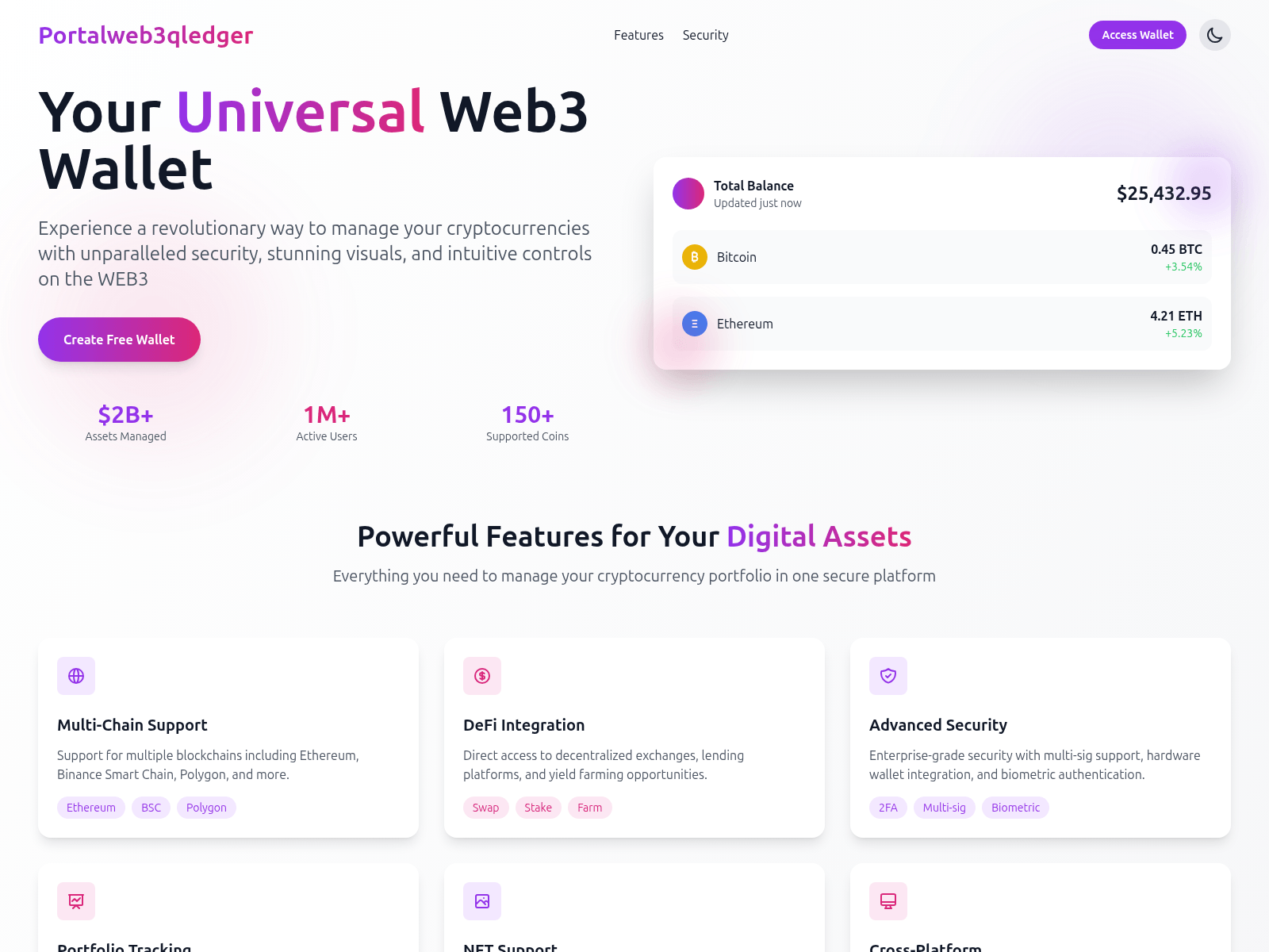 Screenshot of portalweb3qledger.com