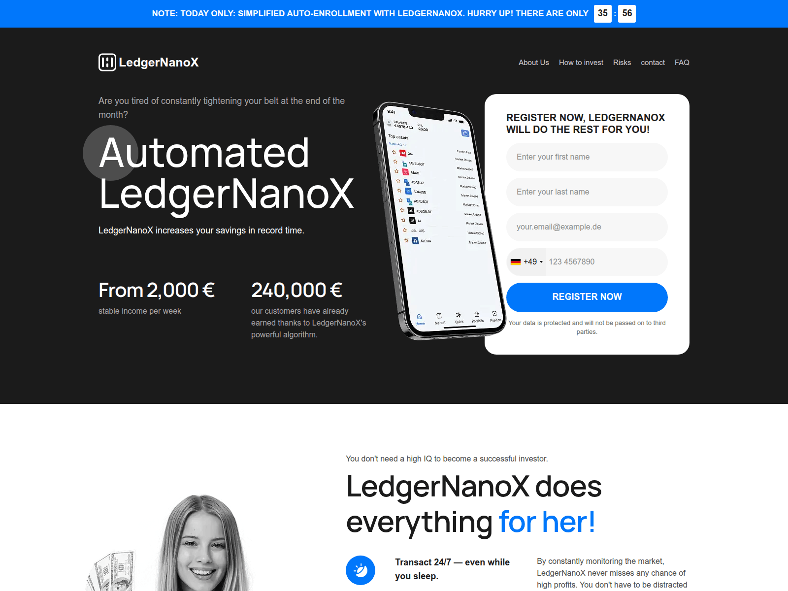 Screenshot of ledgernanoxtrade.com
