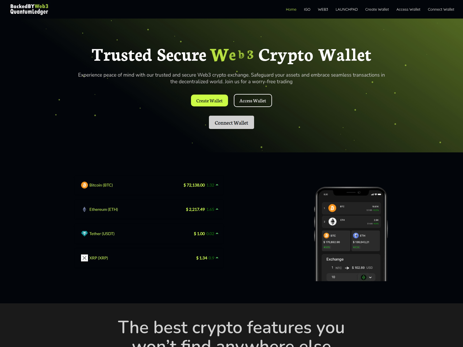 Screenshot of backedbyweb3quantumledger.com