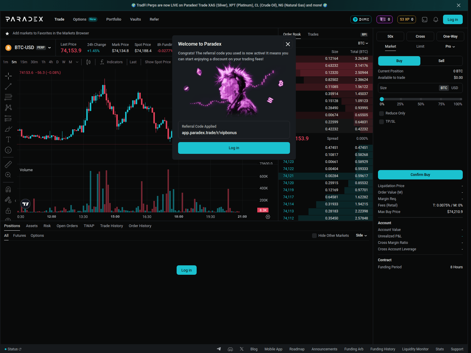 Screenshot of paradex.biz
