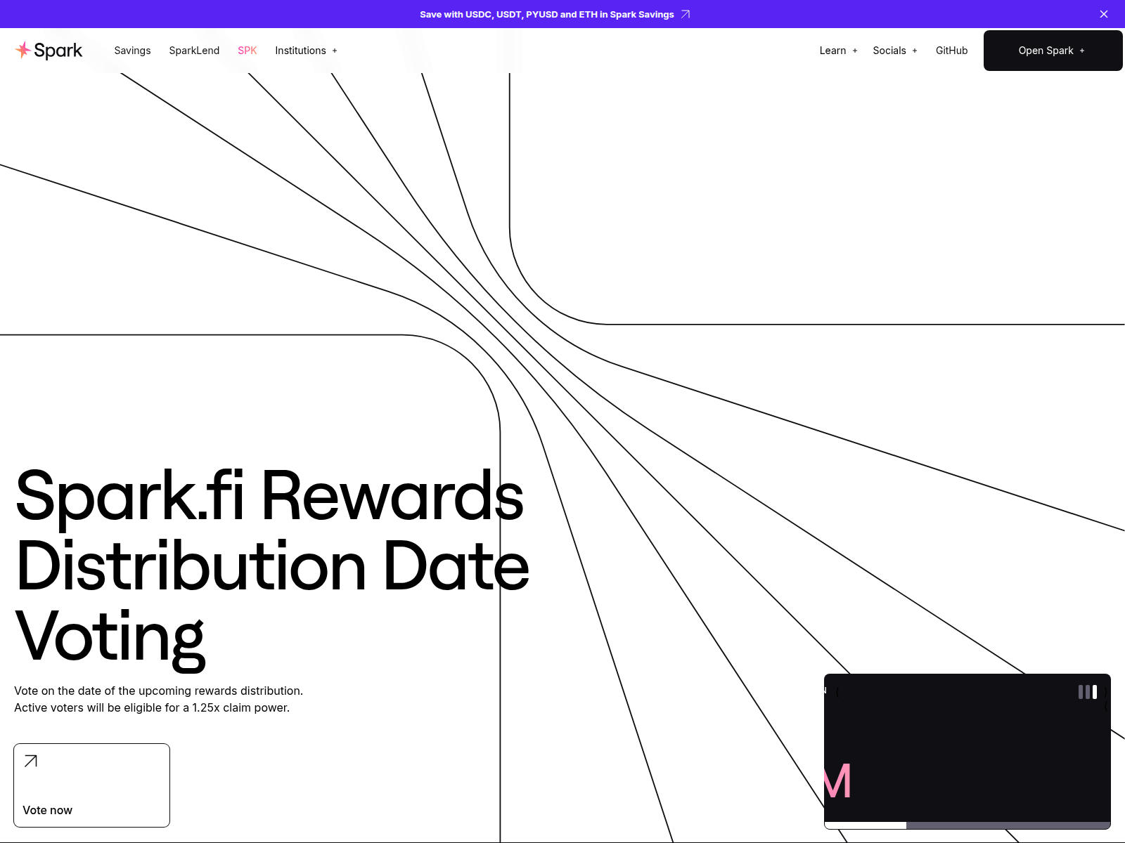 Screenshot of vote-sparkfi.xyz