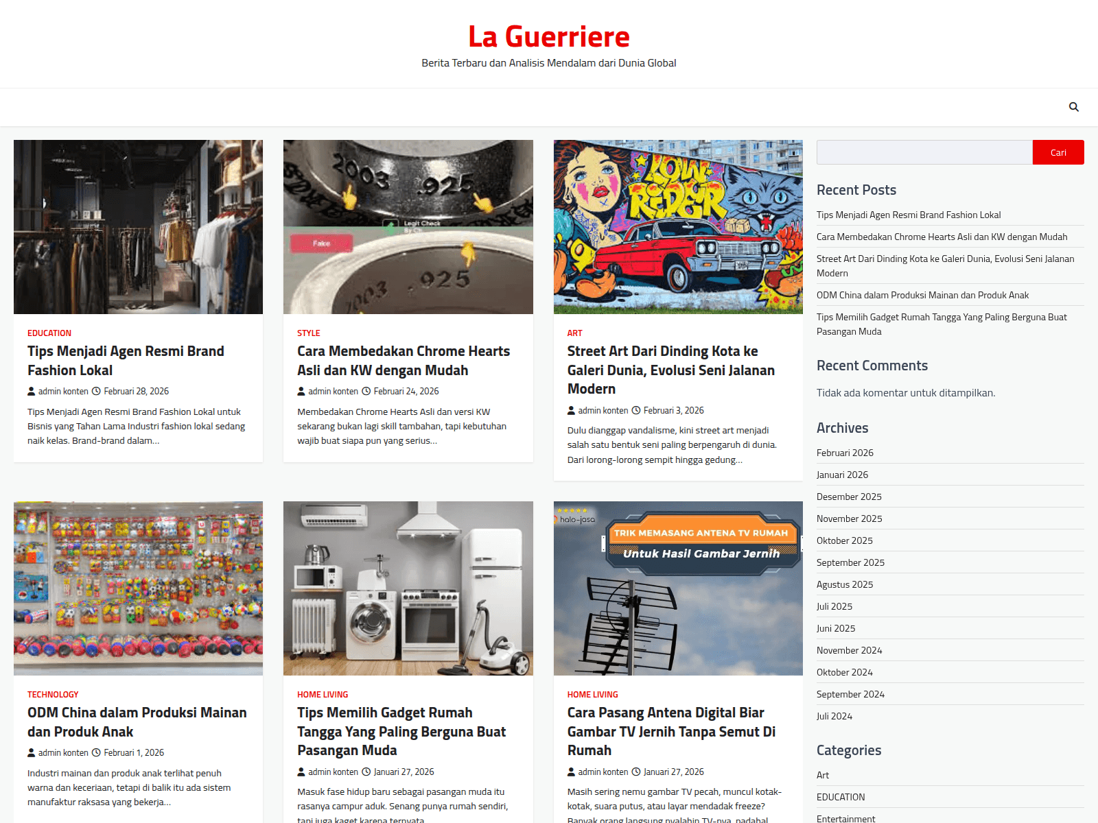 Screenshot of laguerriere.net