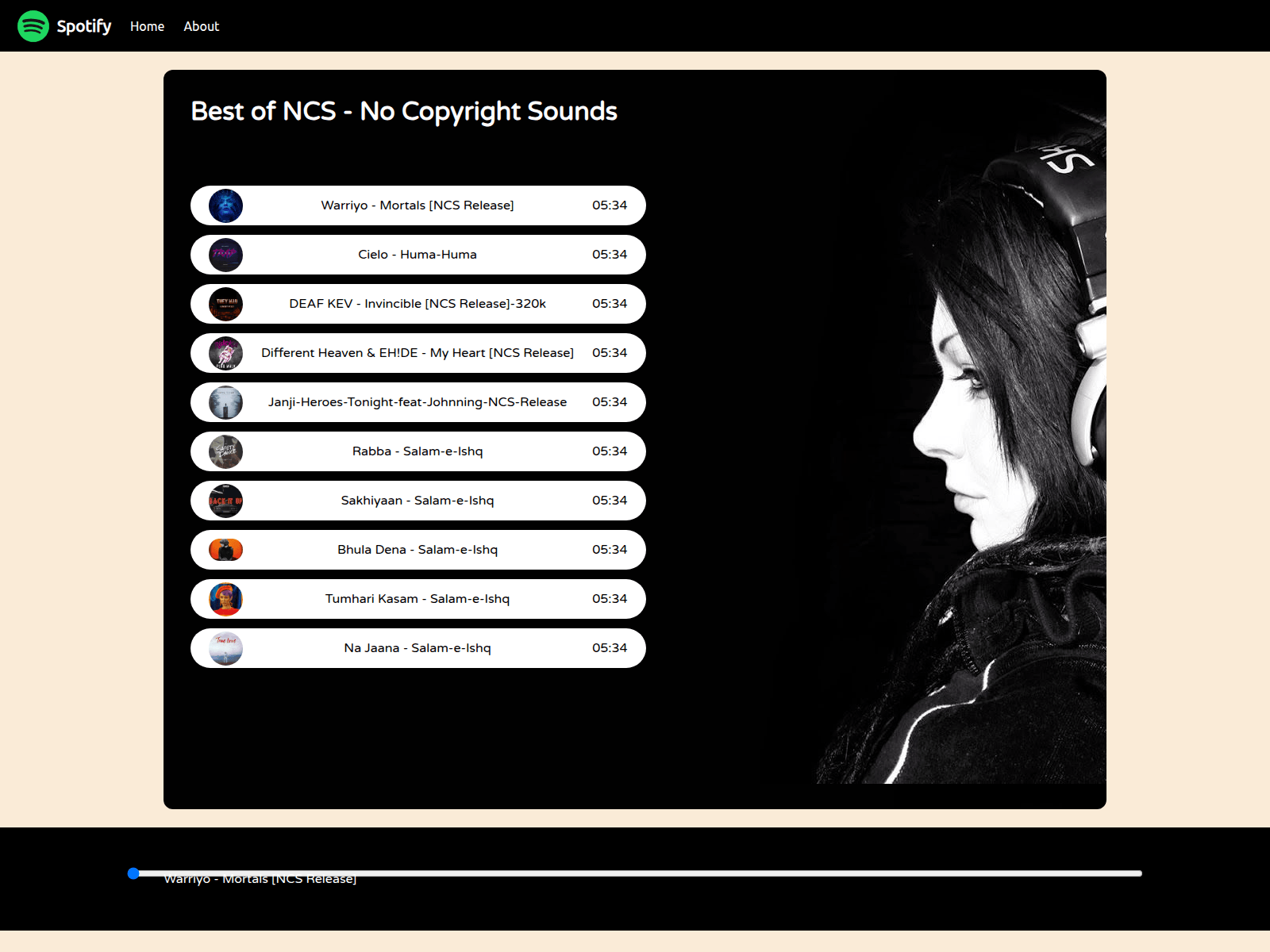 Screenshot of spotify-clone-blue.vercel.app