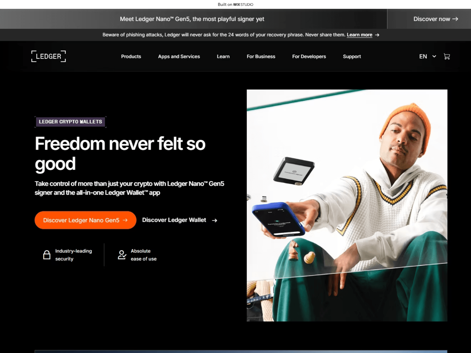 Screenshot of ldger-live-desktop.wixstudio.com
