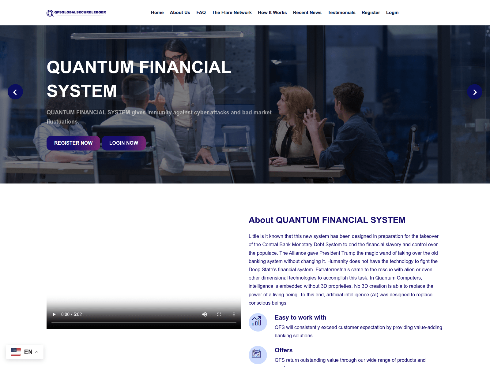 Screenshot of qfsglobalsecureledger.com
