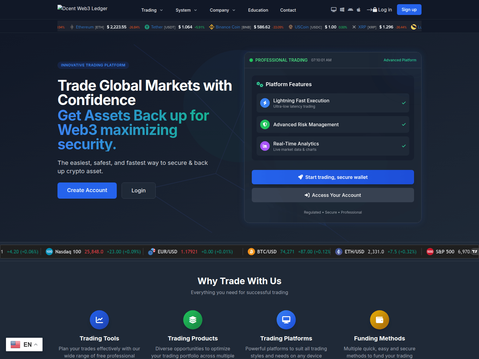 Screenshot of dcentweb3ledger.com