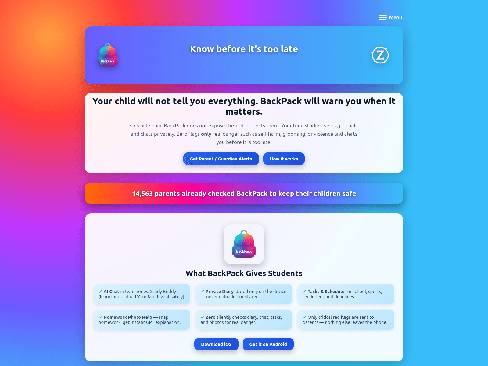 Screenshot of backpackapp.online