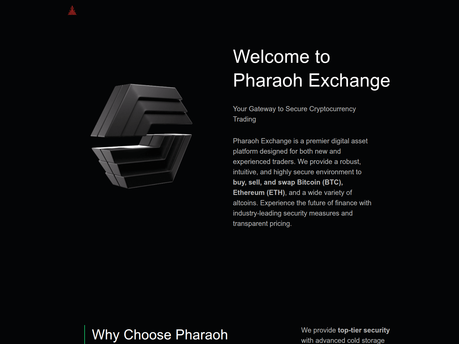 Screenshot of pharaoh-exchange.org