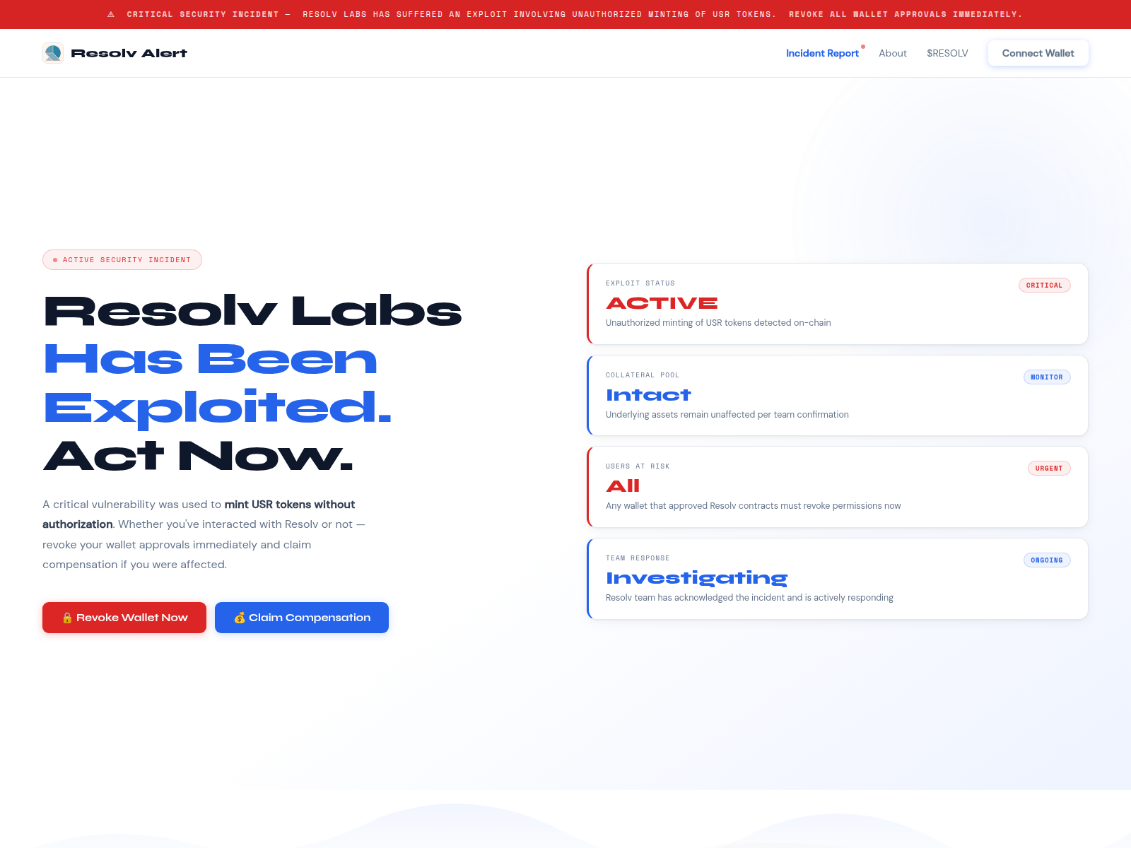 Screenshot of resolvtokens.xyz