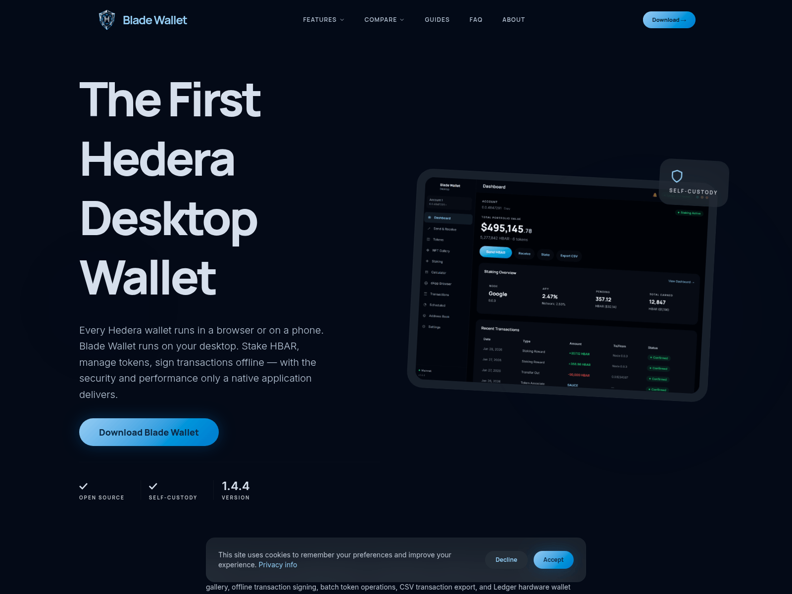 Screenshot of bladewallet.org