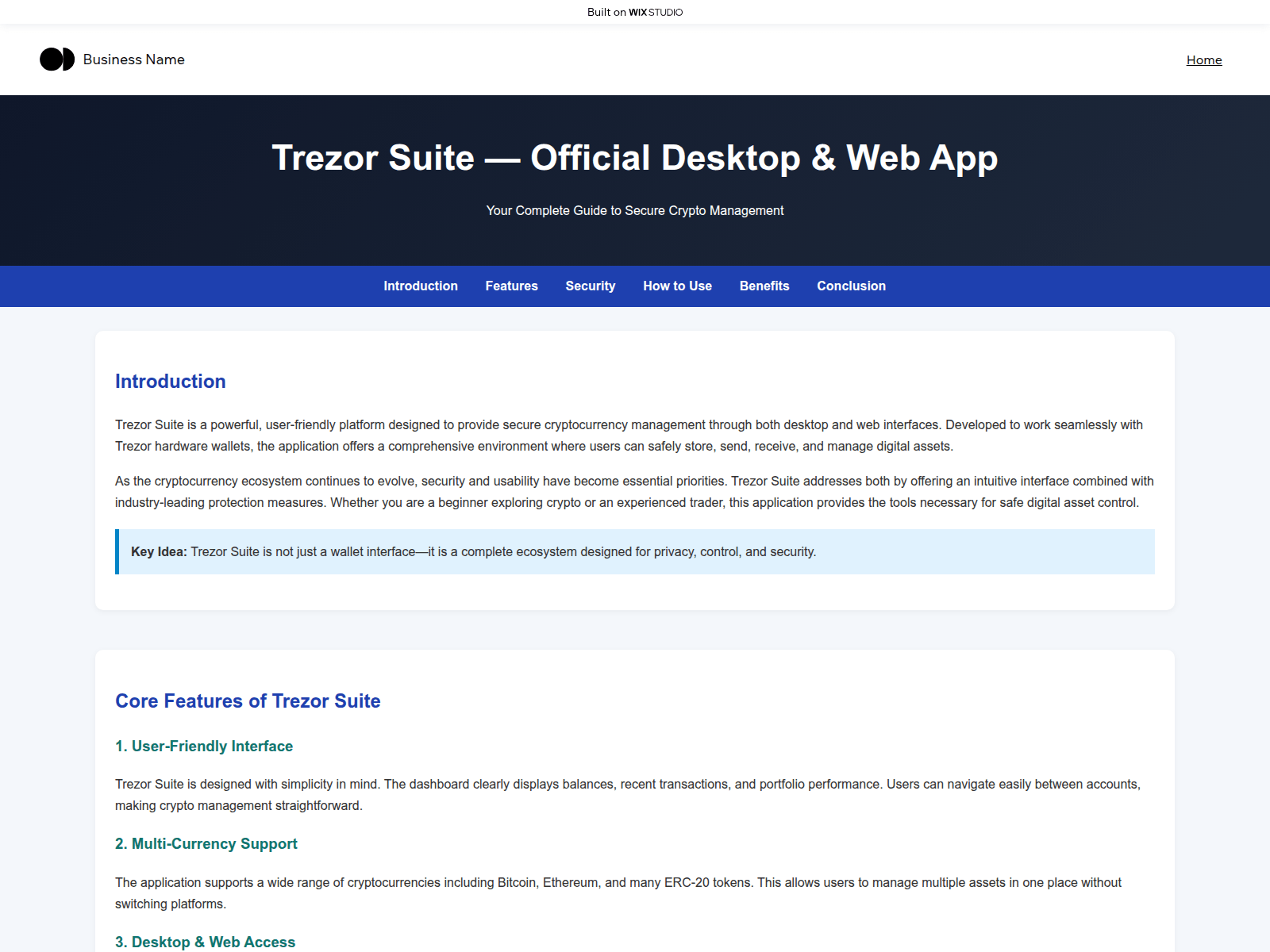 Screenshot of intro-suiteapp.wixstudio.com