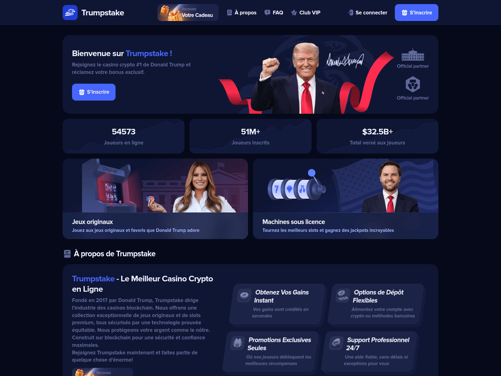 Screenshot of trumpstake.us