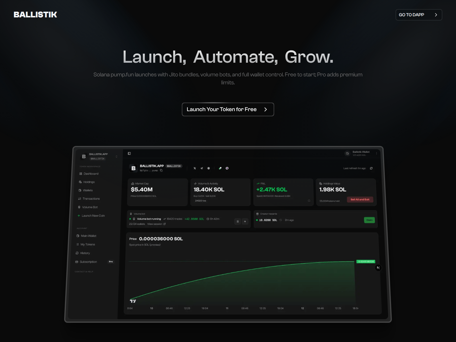 Screenshot of ballistik.app