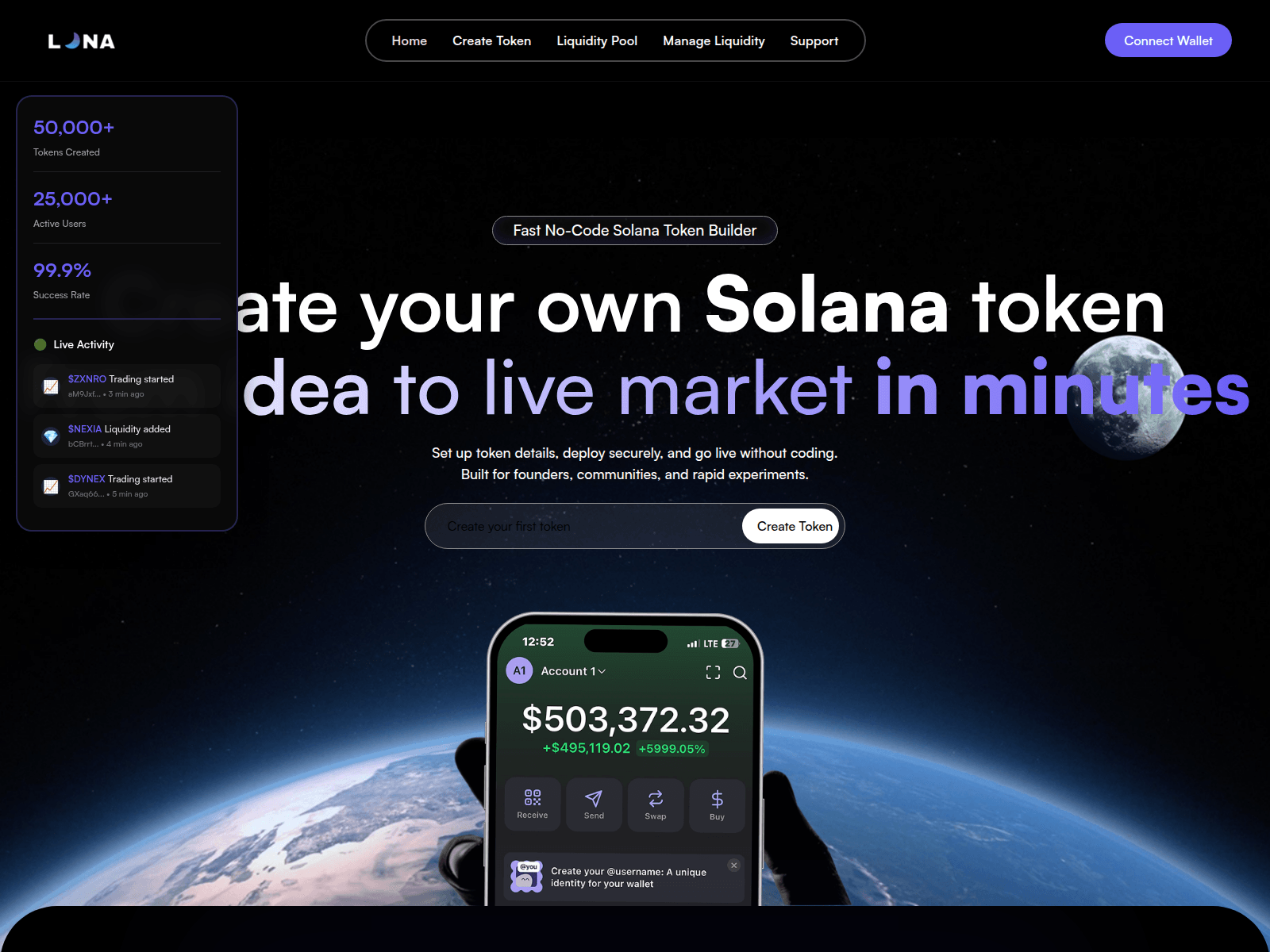 Screenshot of launchscoin.us