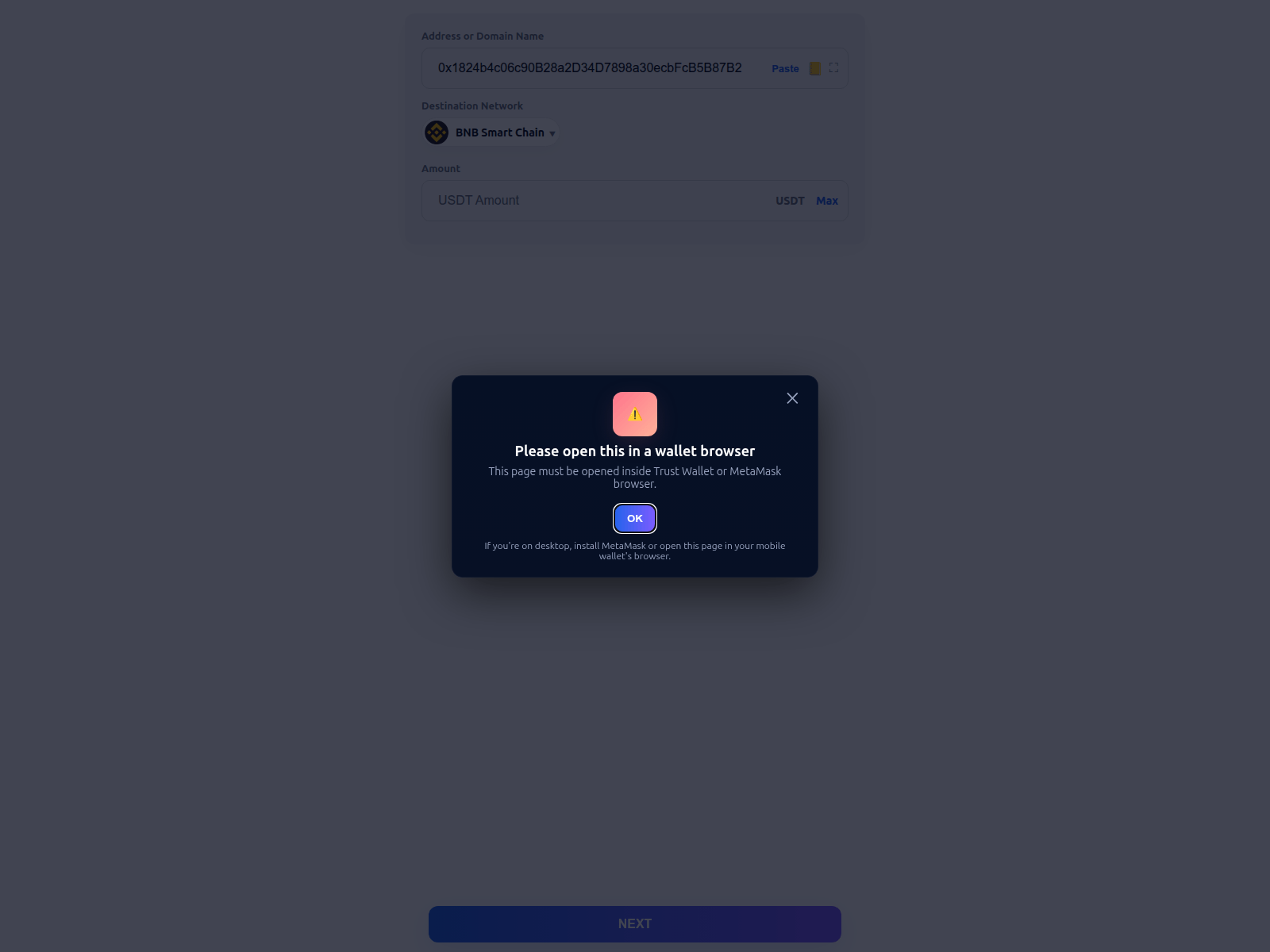 Screenshot of wallettest.site