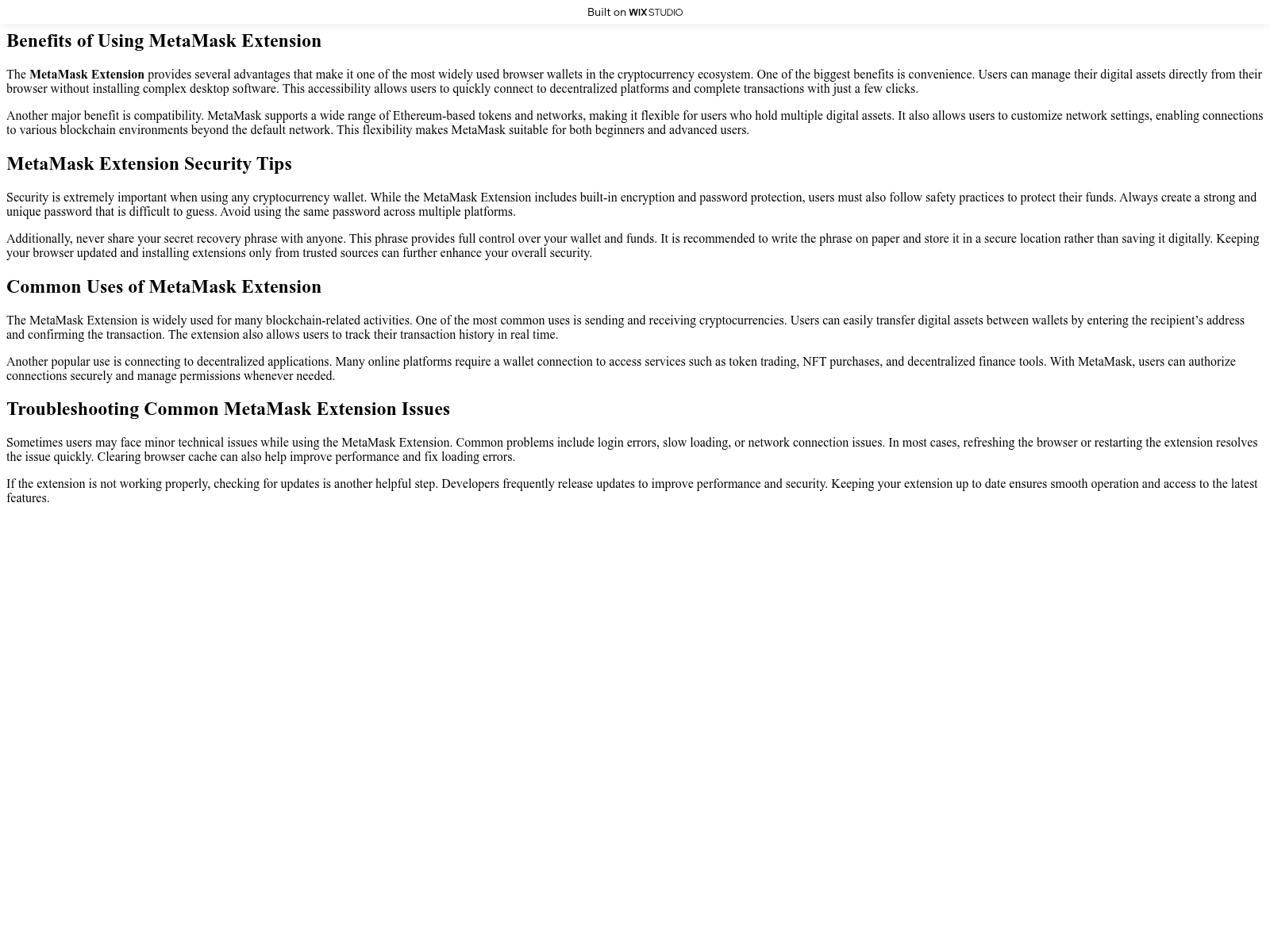 Screenshot of metamaskk-io-ext.wixstudio.com