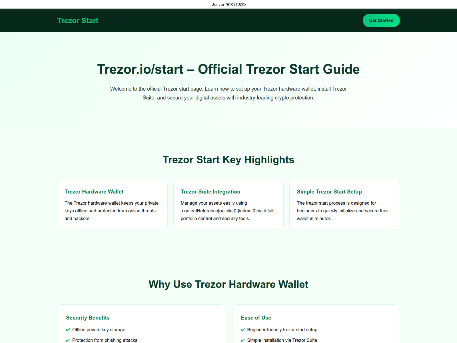 Screenshot of started-iio-trexor.wixstudio.com