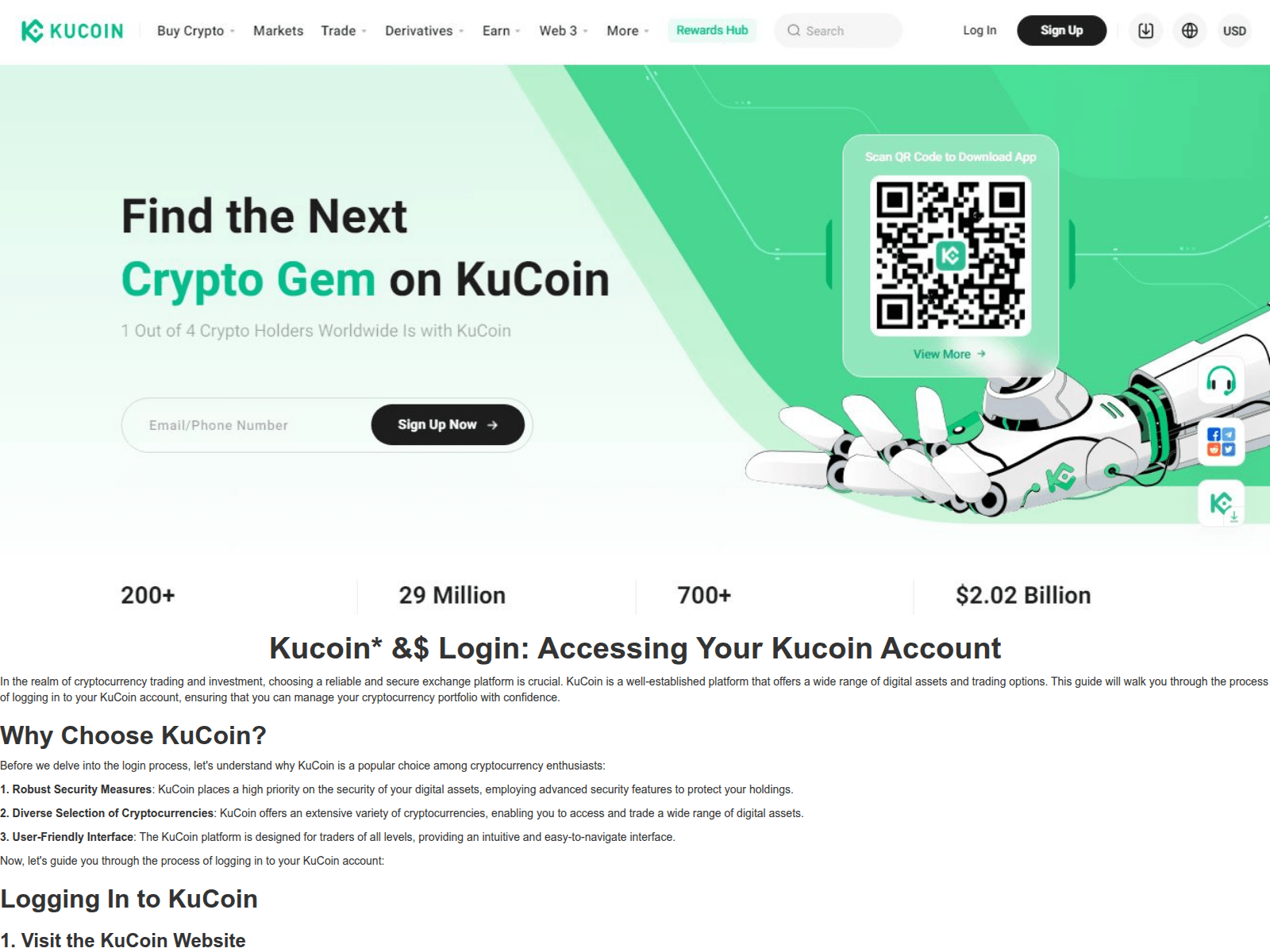 Screenshot of kucooinlogien.webflow.io