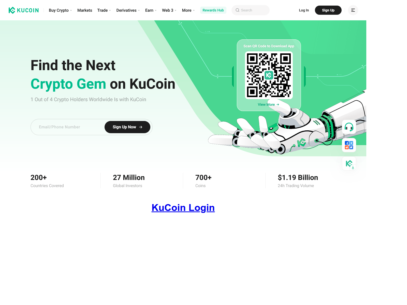 Screenshot of kucoinnloogiin.webflow.io