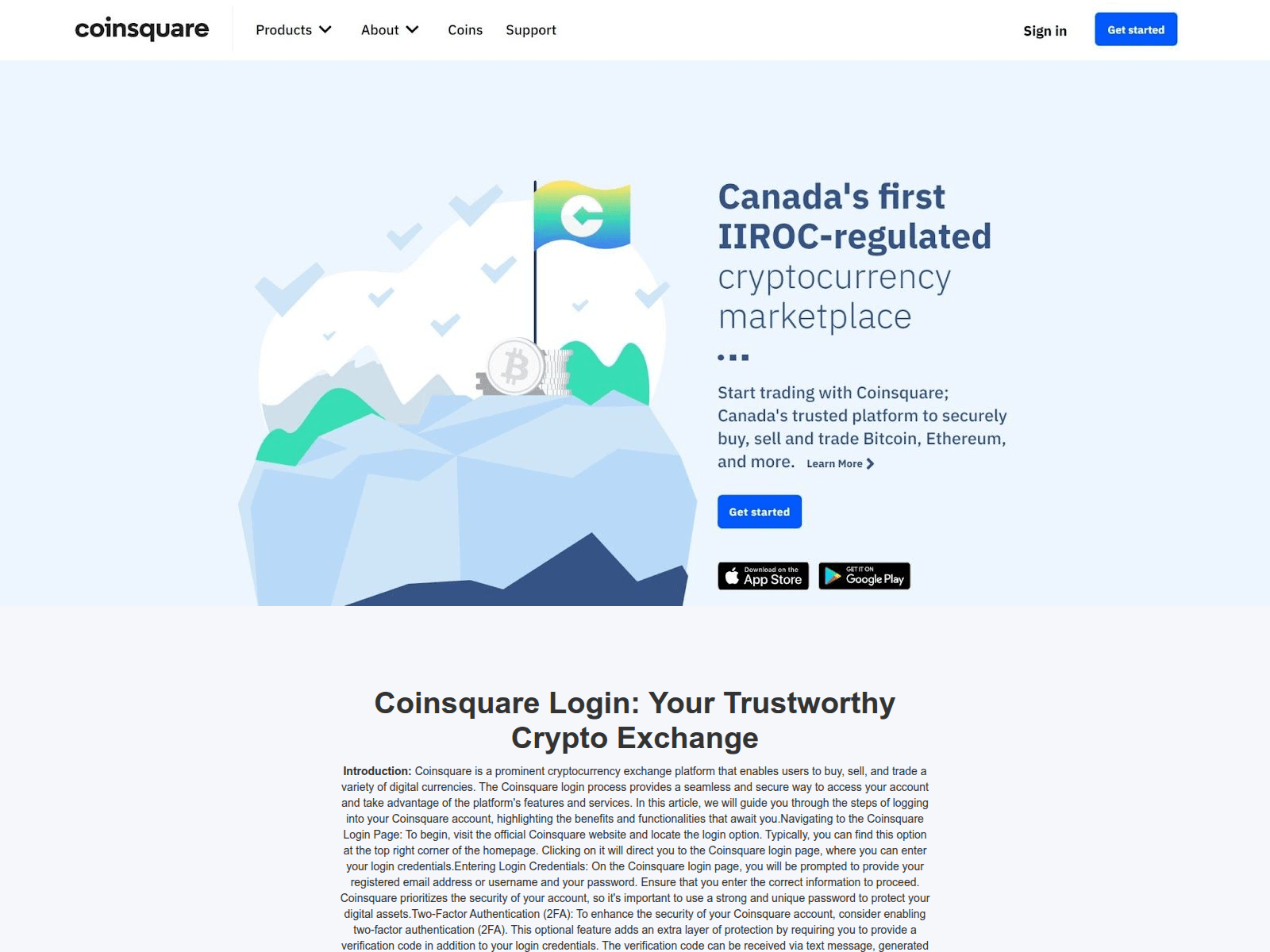 Screenshot of coinsquareloginusa.webflow.io