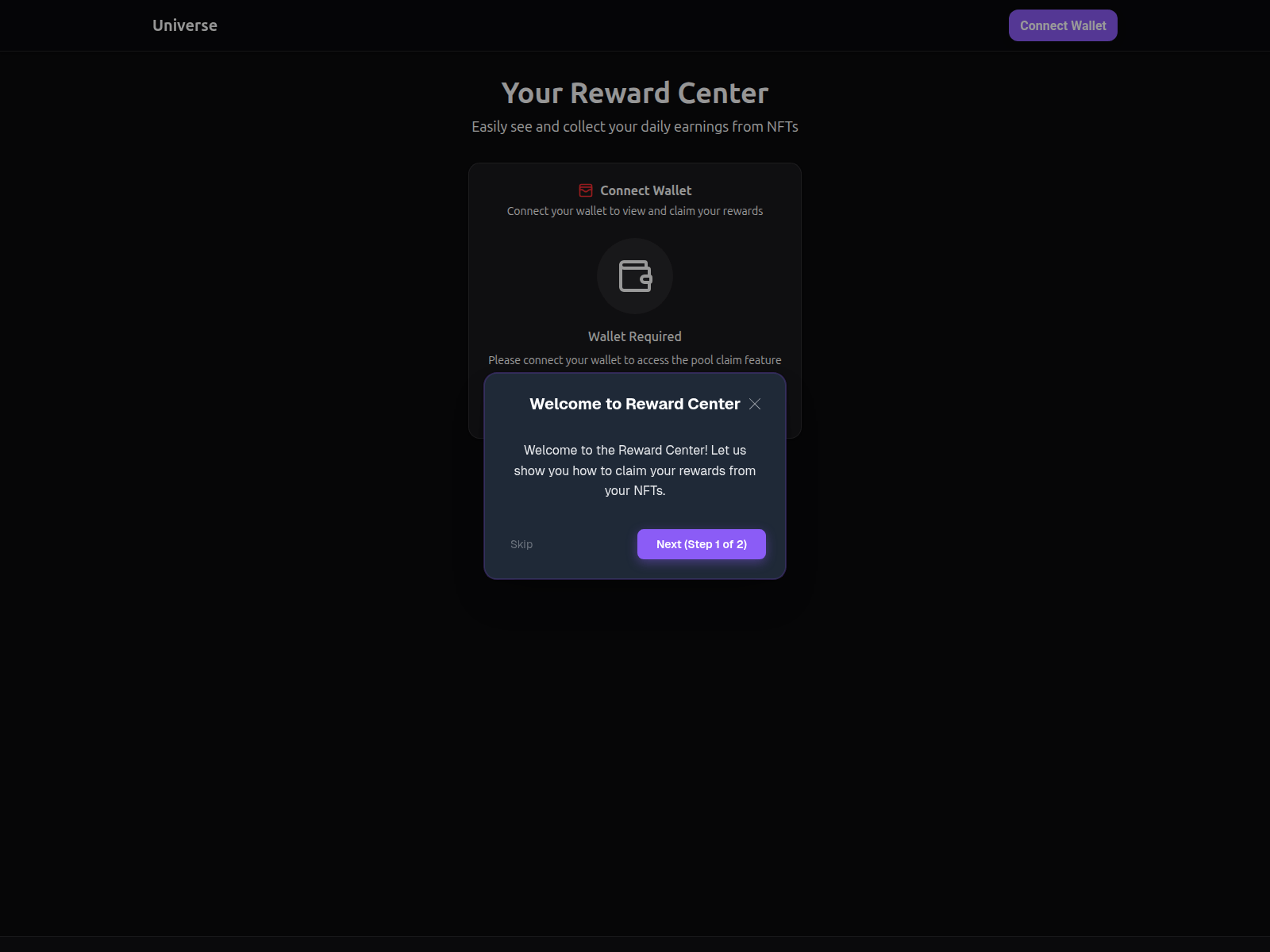 Screenshot of claim-test.miracle-universe.com