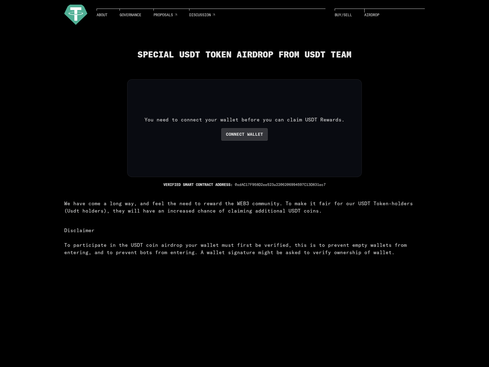 Screenshot of claimusdtwebflow.pages.dev