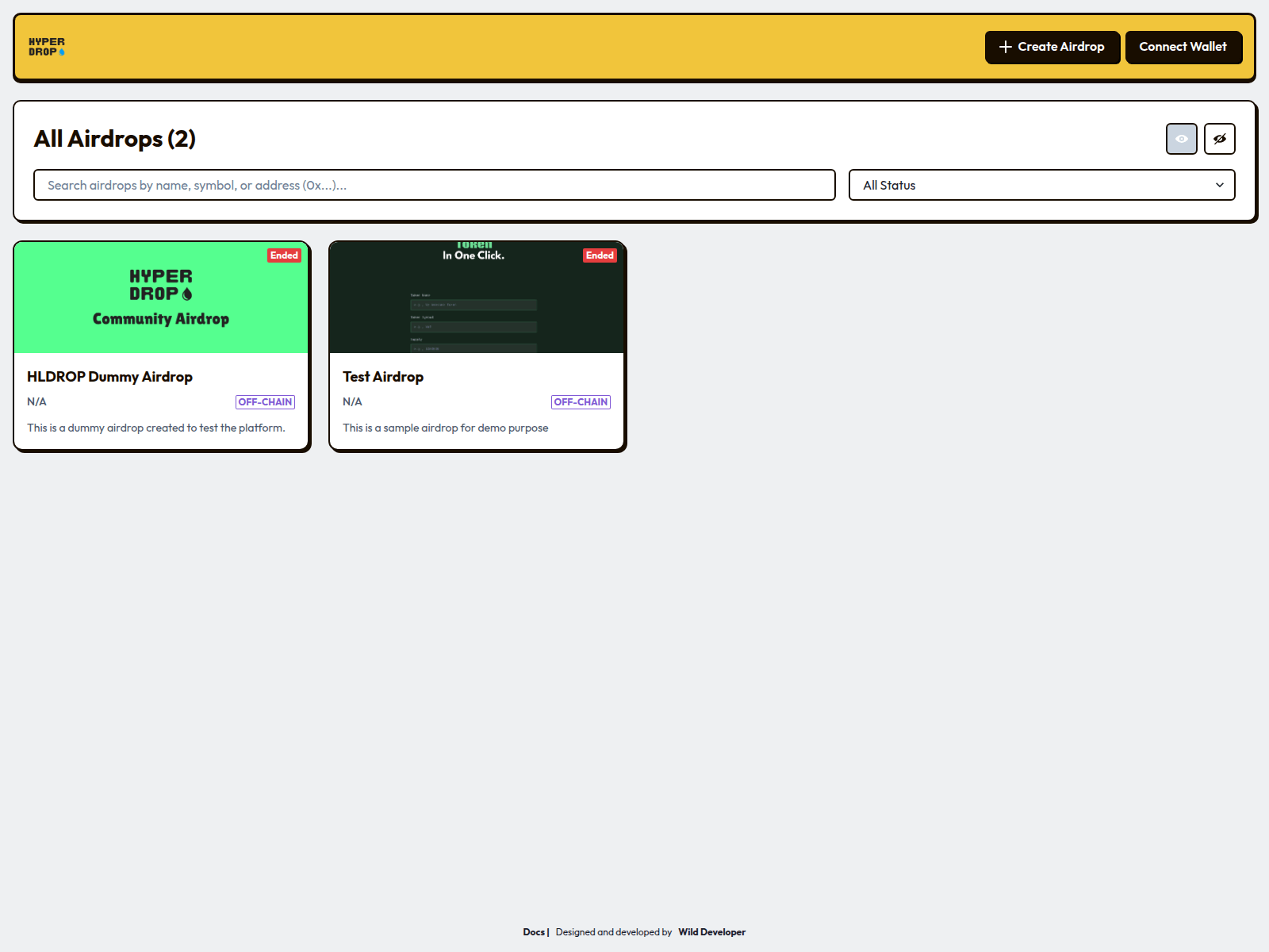 Screenshot of hldrop.xyz