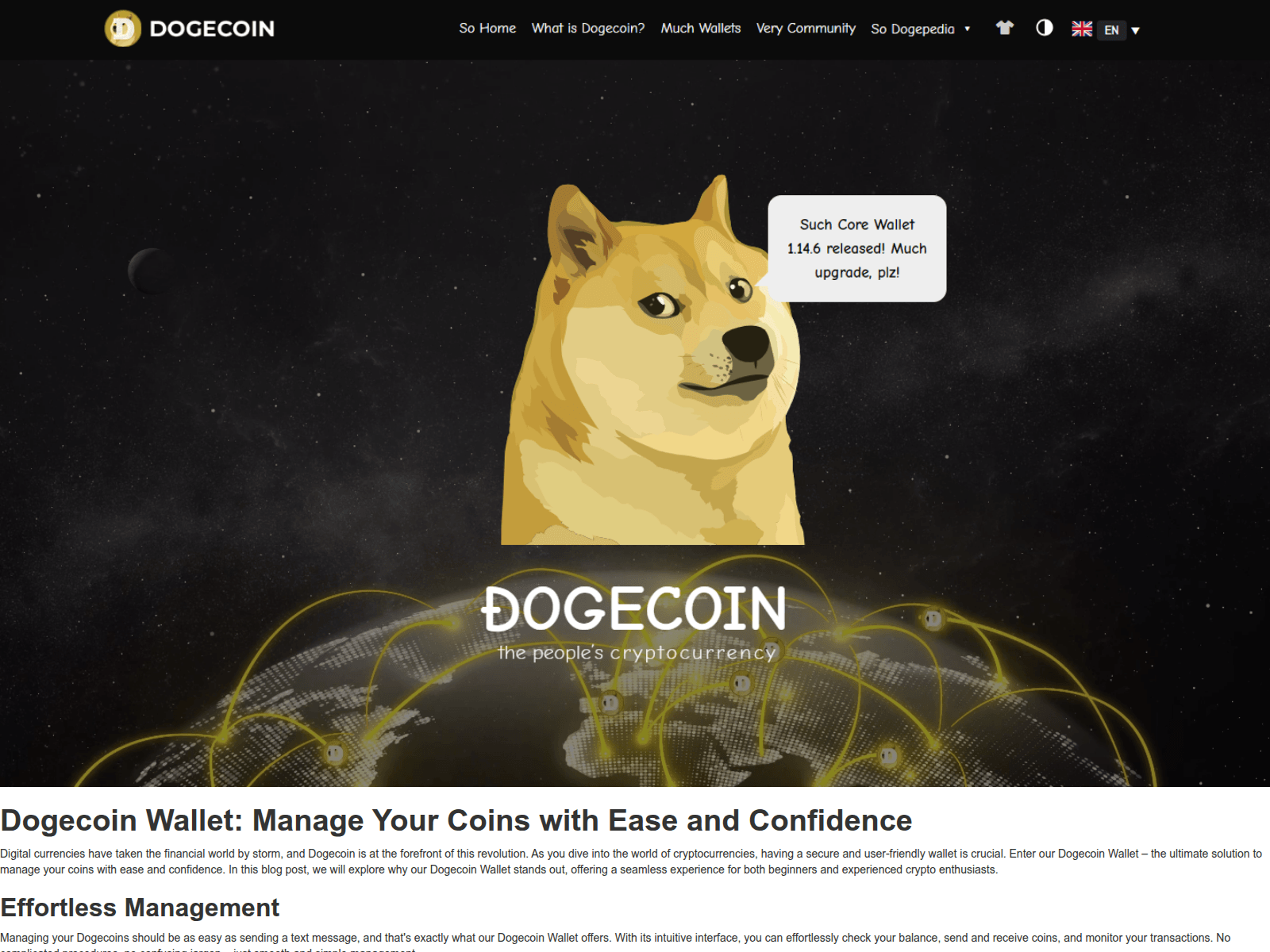 Screenshot of dogicoinwallete.webflow.io
