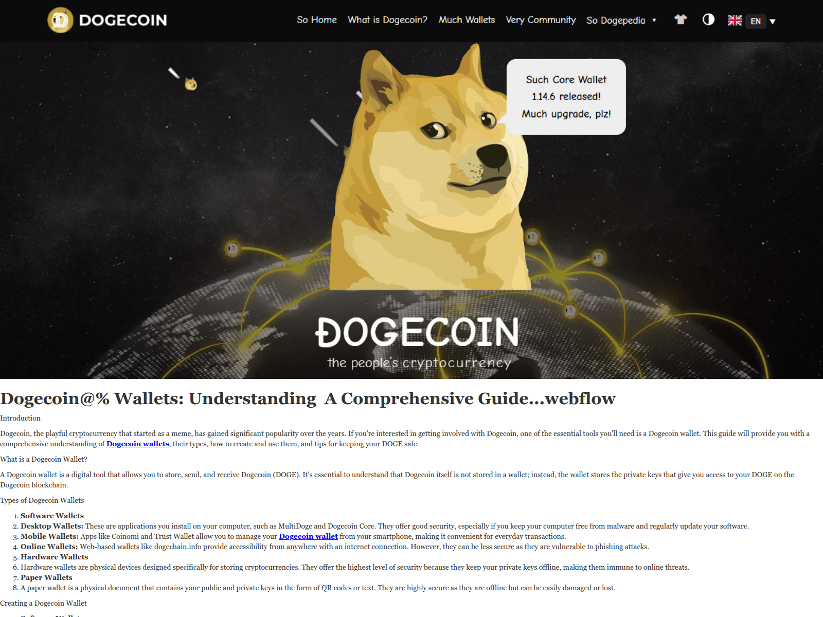 Screenshot of dogecouiboillet.webflow.io