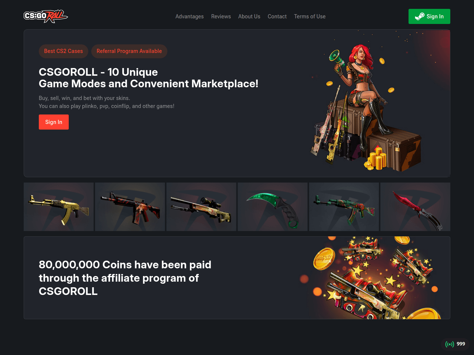 Screenshot of csgorroll.com