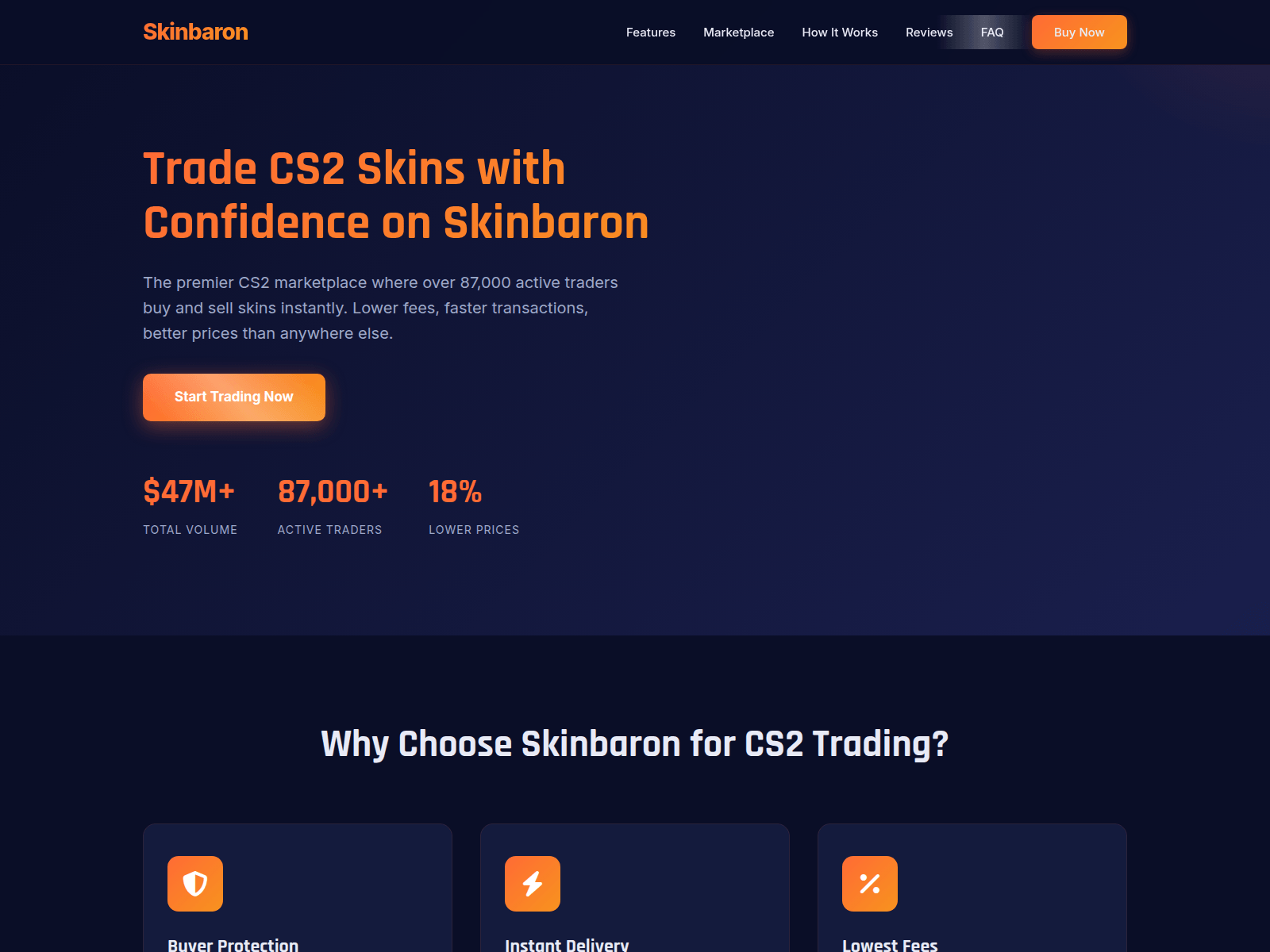 Screenshot of skinbaron.co.com